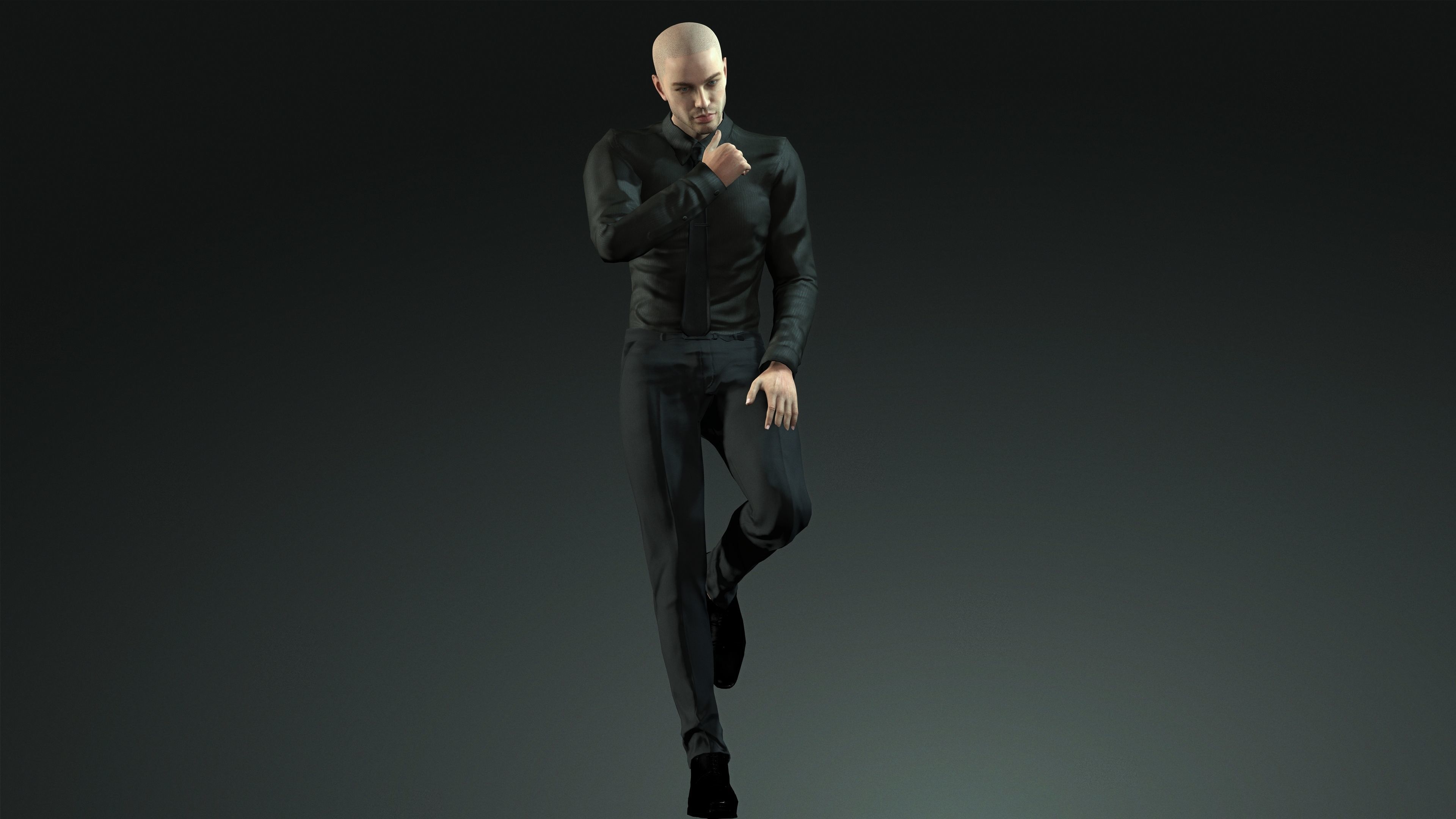 Cool Business Guy Low-poly 3D model_1