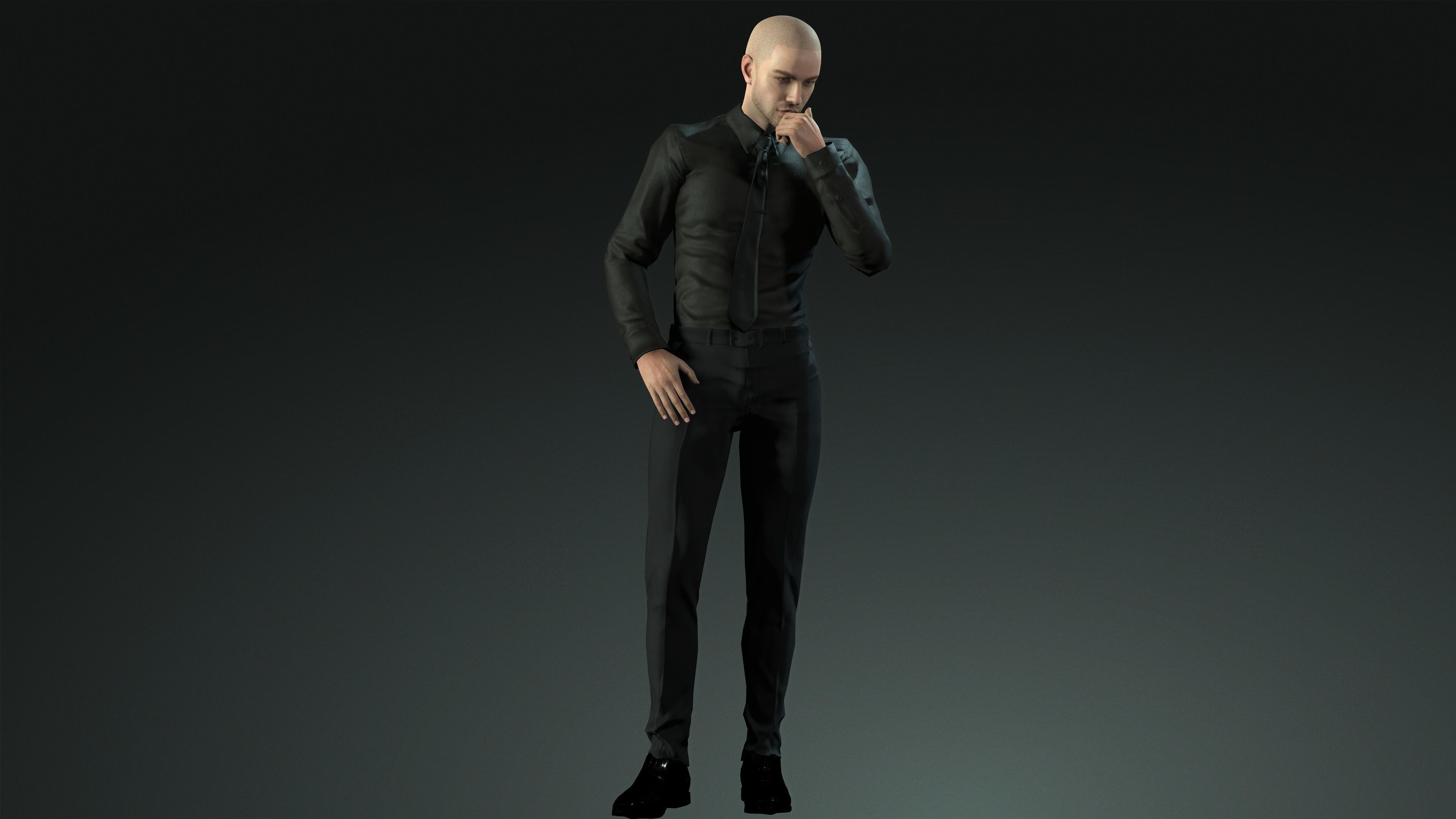 Cool Business Guy Low-poly 3D model_2