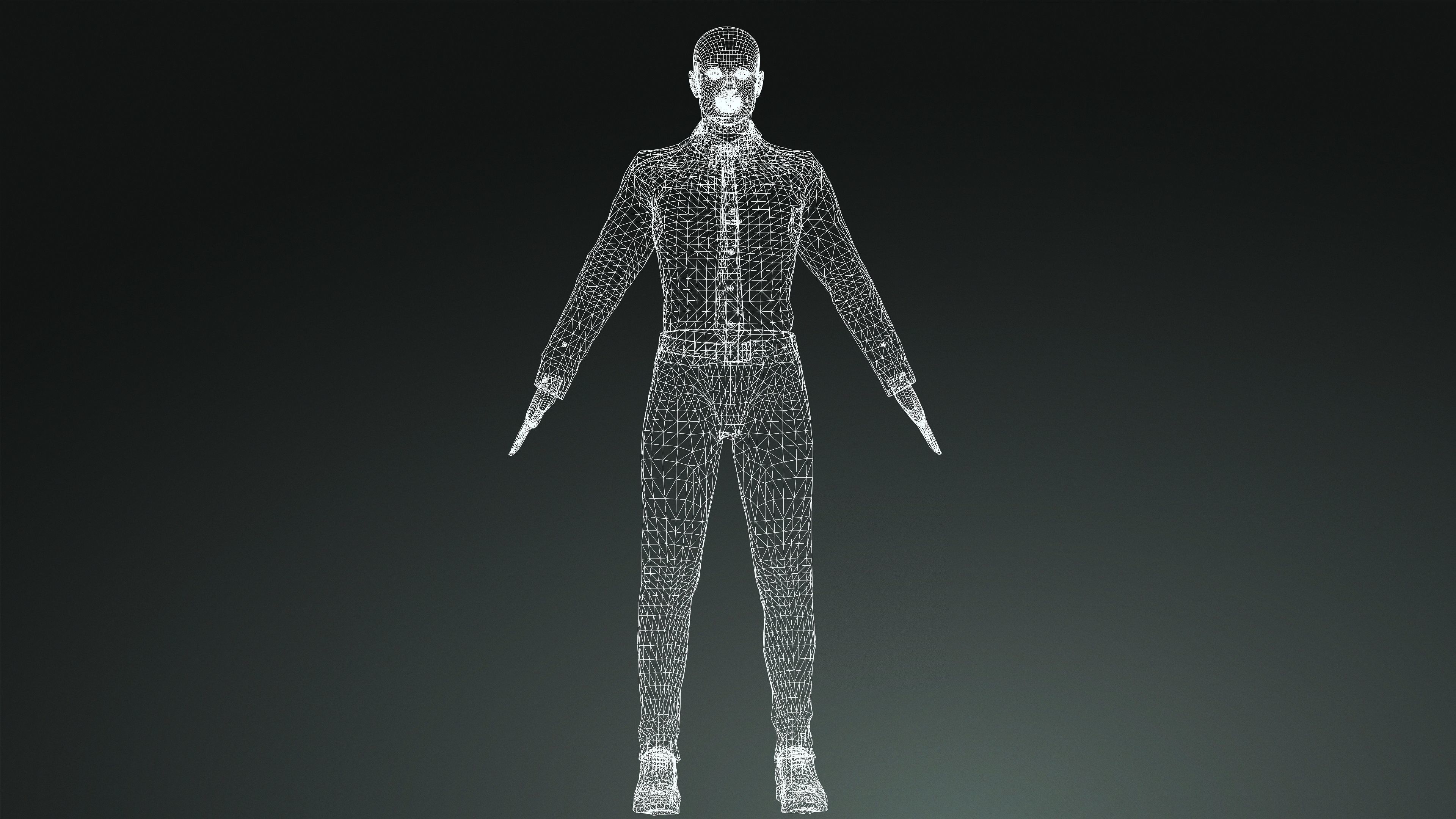 Cool Business Guy Low-poly 3D model_6