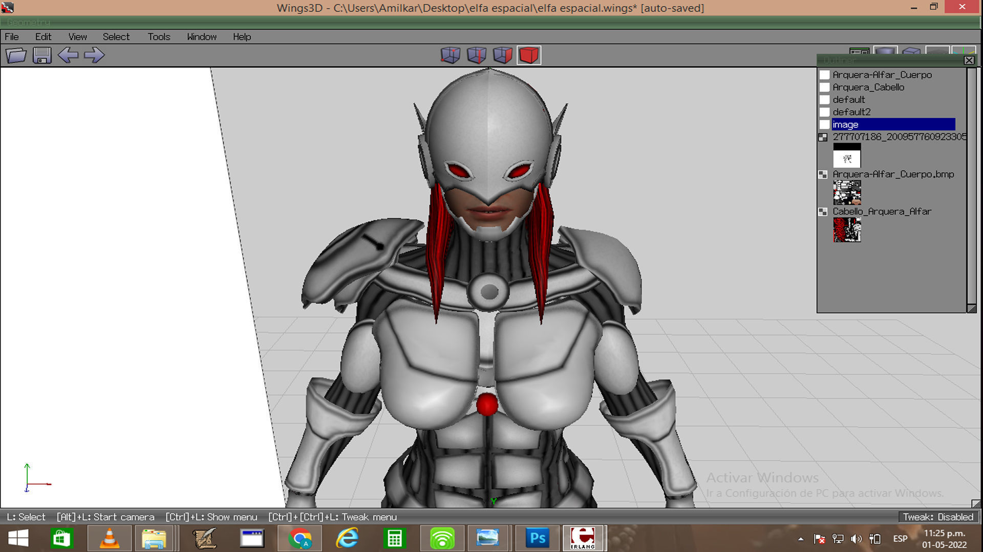 Female Space Elf Archer---Ready for Games Low-poly 3D model_23