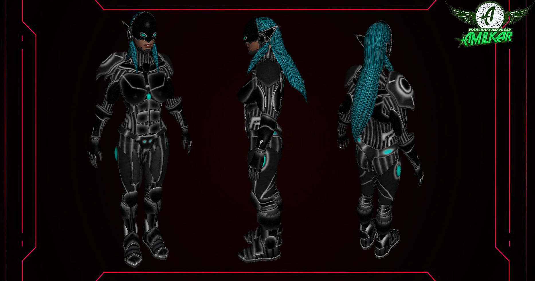 Female Space Elf Archer---Ready for Games Low-poly 3D model_7