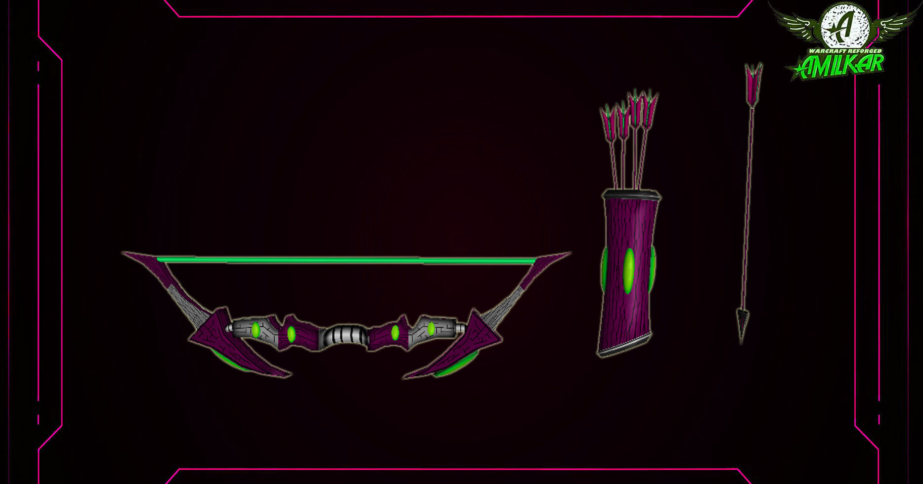 Female Space Elf Archer---Ready for Games Low-poly 3D model_19