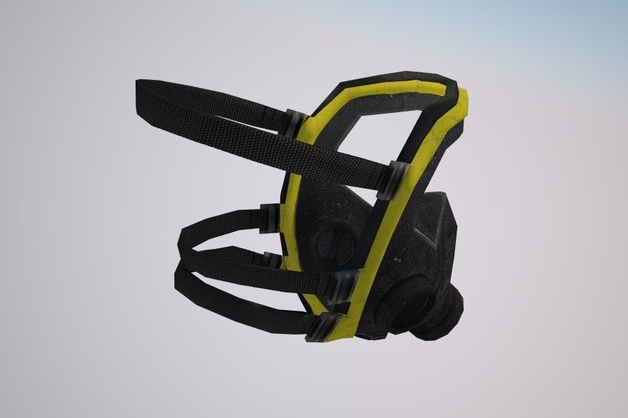 Mask gas transparent biochemical airsoft character  mercenary 3D model_3