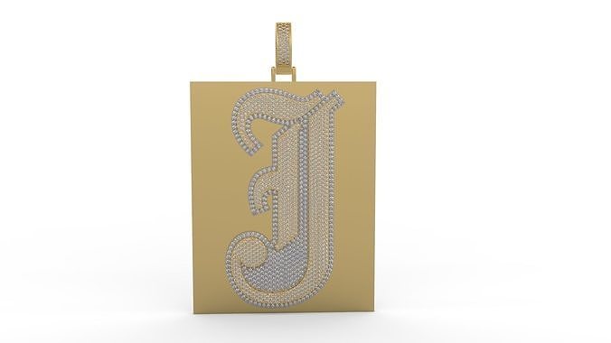 J Plate Pendant 2 3D print model