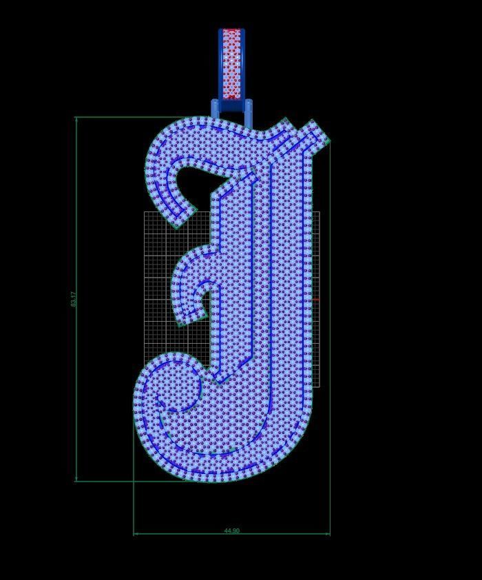 J Plate Pendant 3 3D print model_5