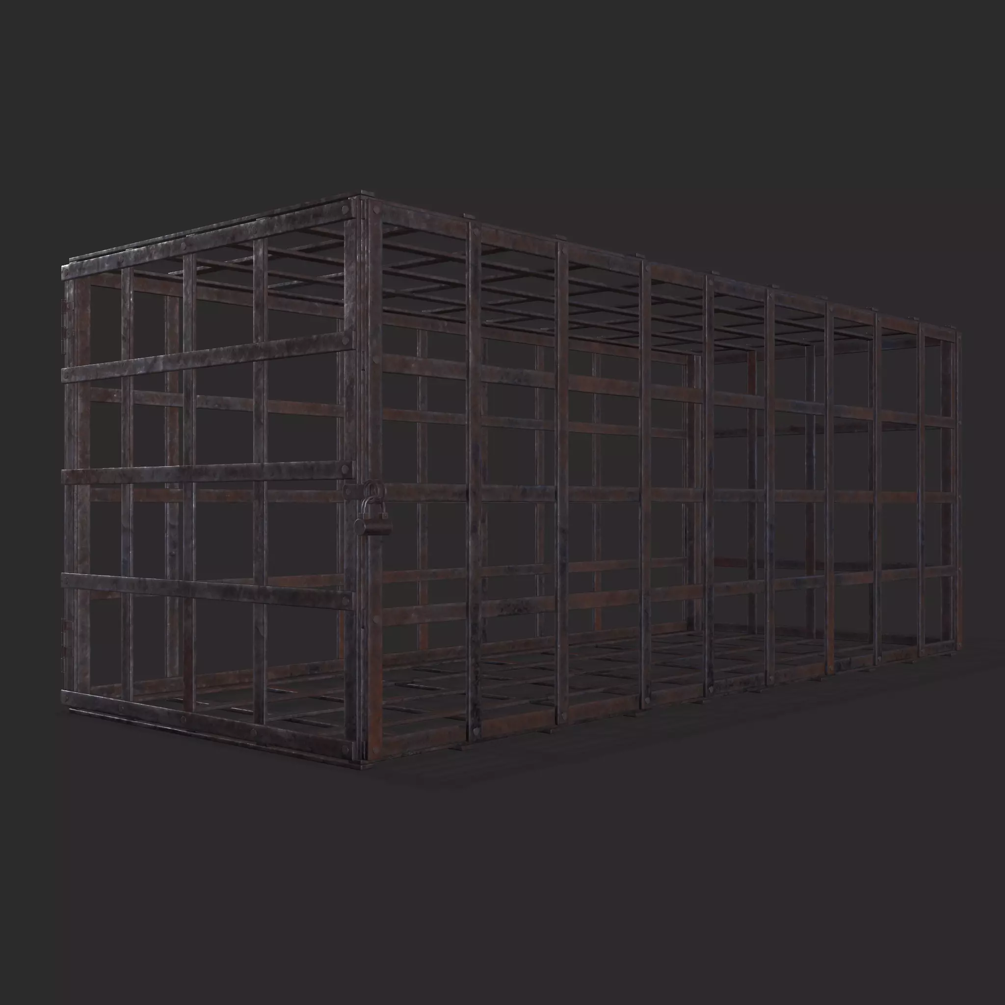 Metal Cage Low-poly 3D model_0
