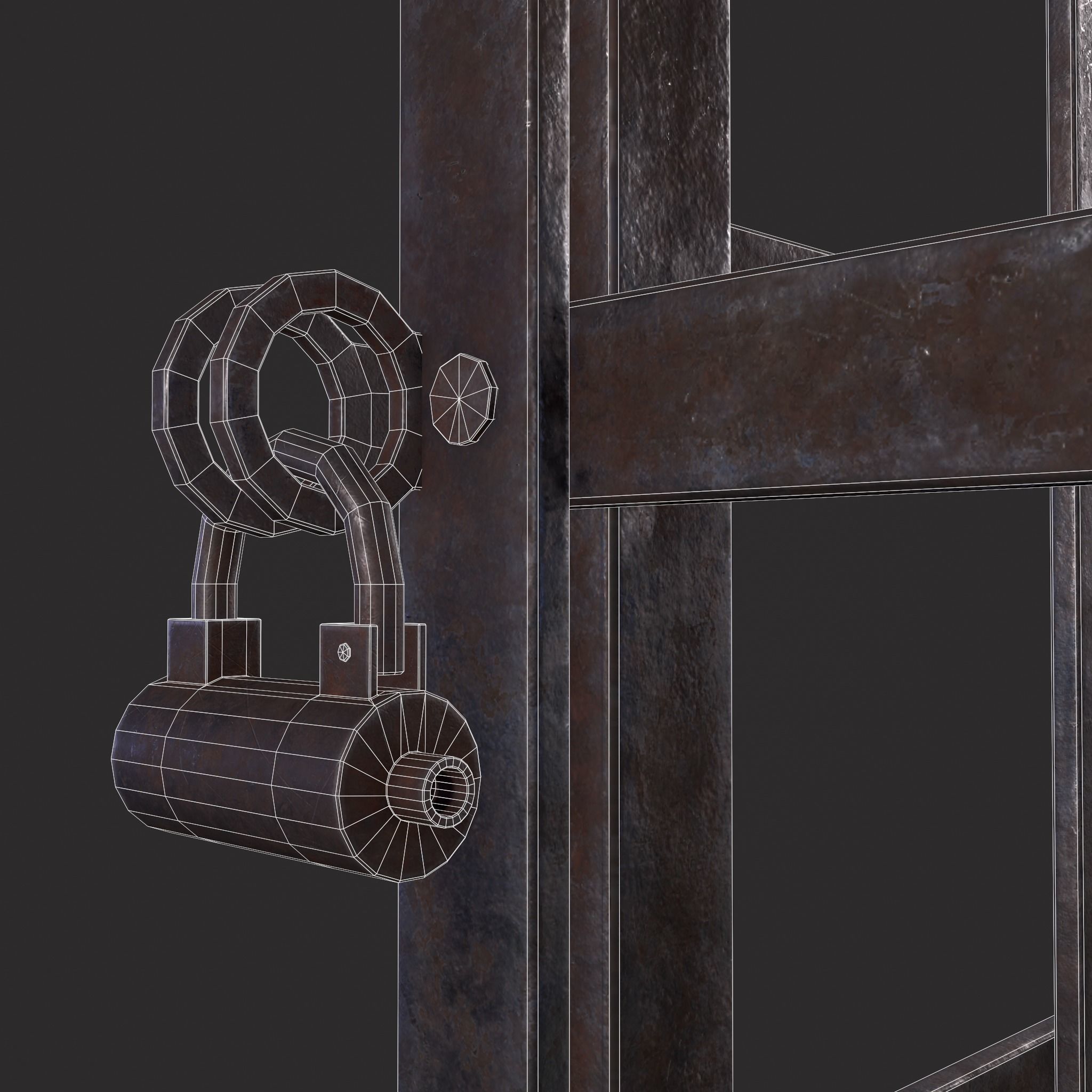 Metal Cage Low-poly 3D model_8