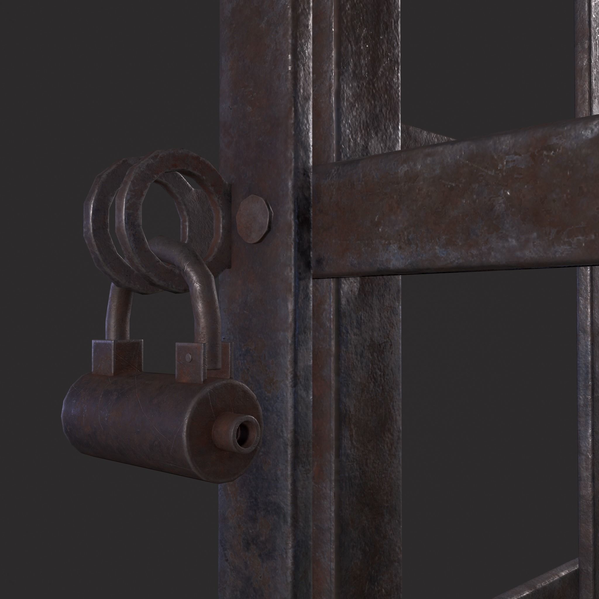 Metal Cage Low-poly 3D model_7