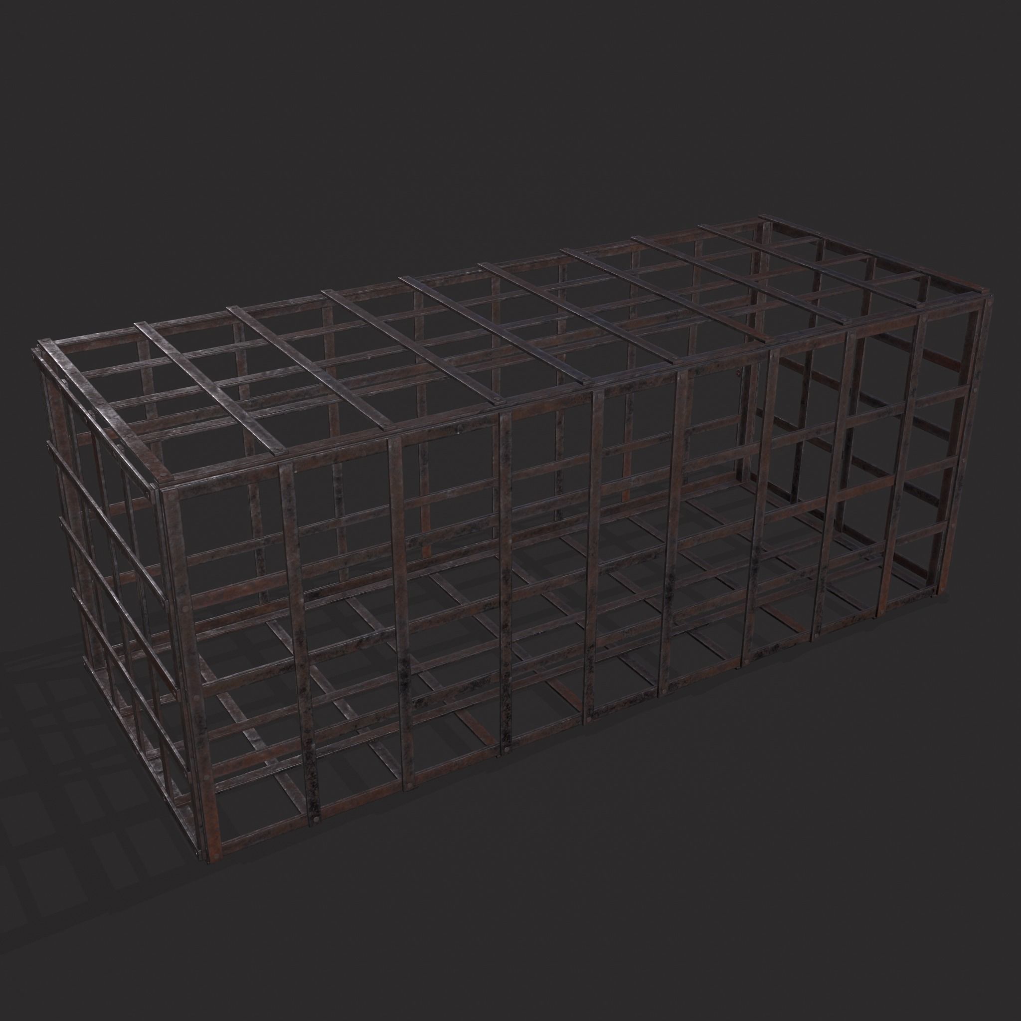 Metal Cage Low-poly 3D model_13