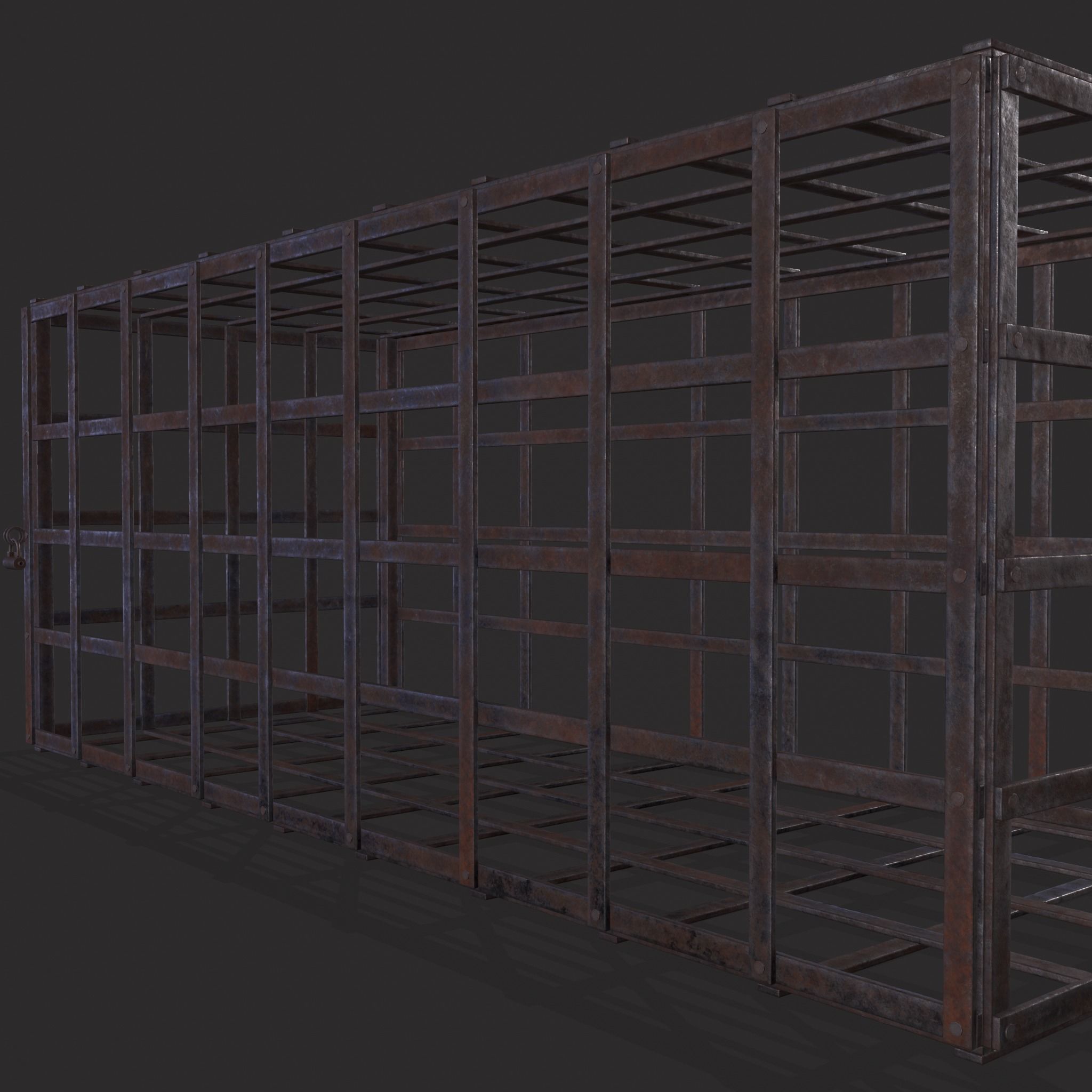 Metal Cage Low-poly 3D model_11
