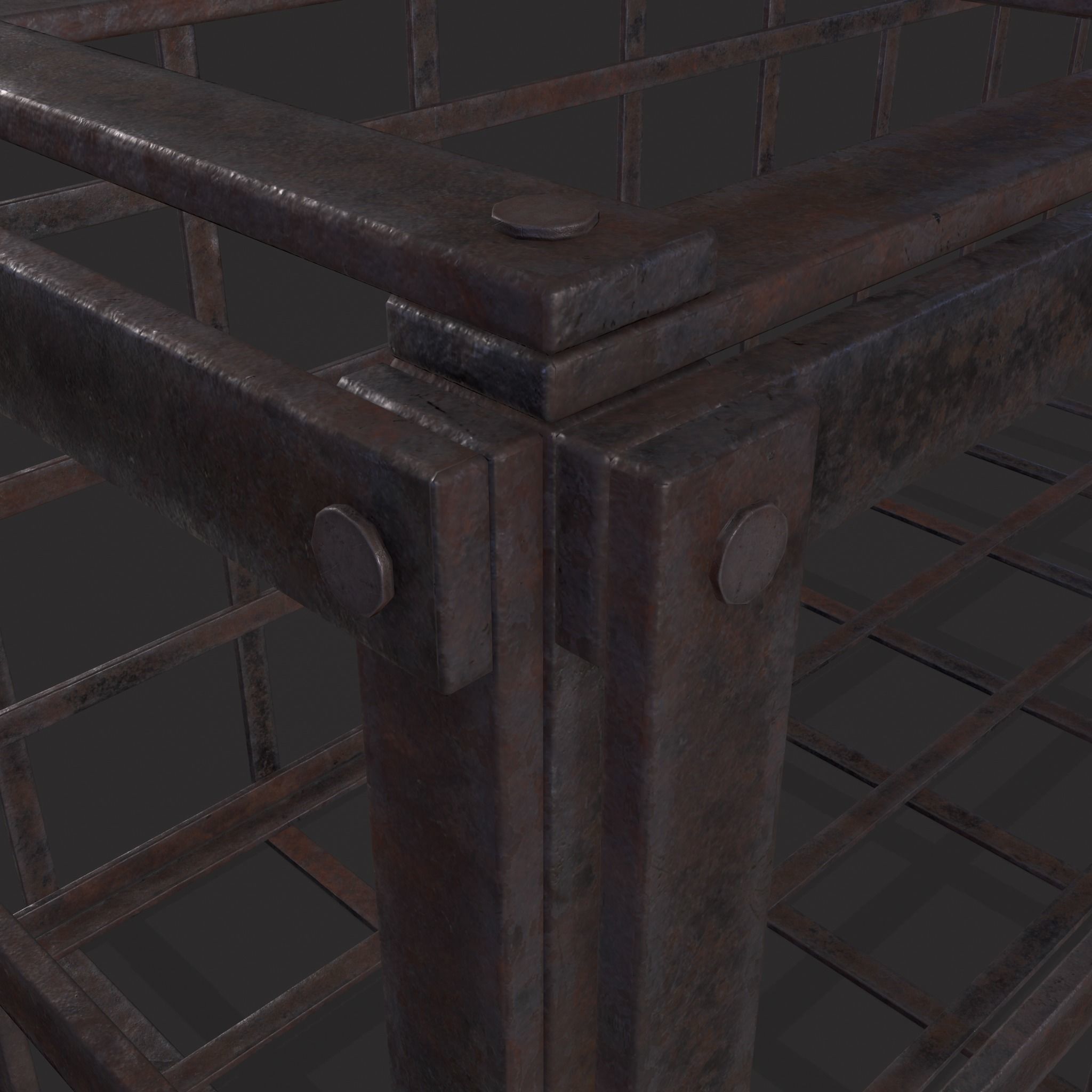 Metal Cage Low-poly 3D model_9