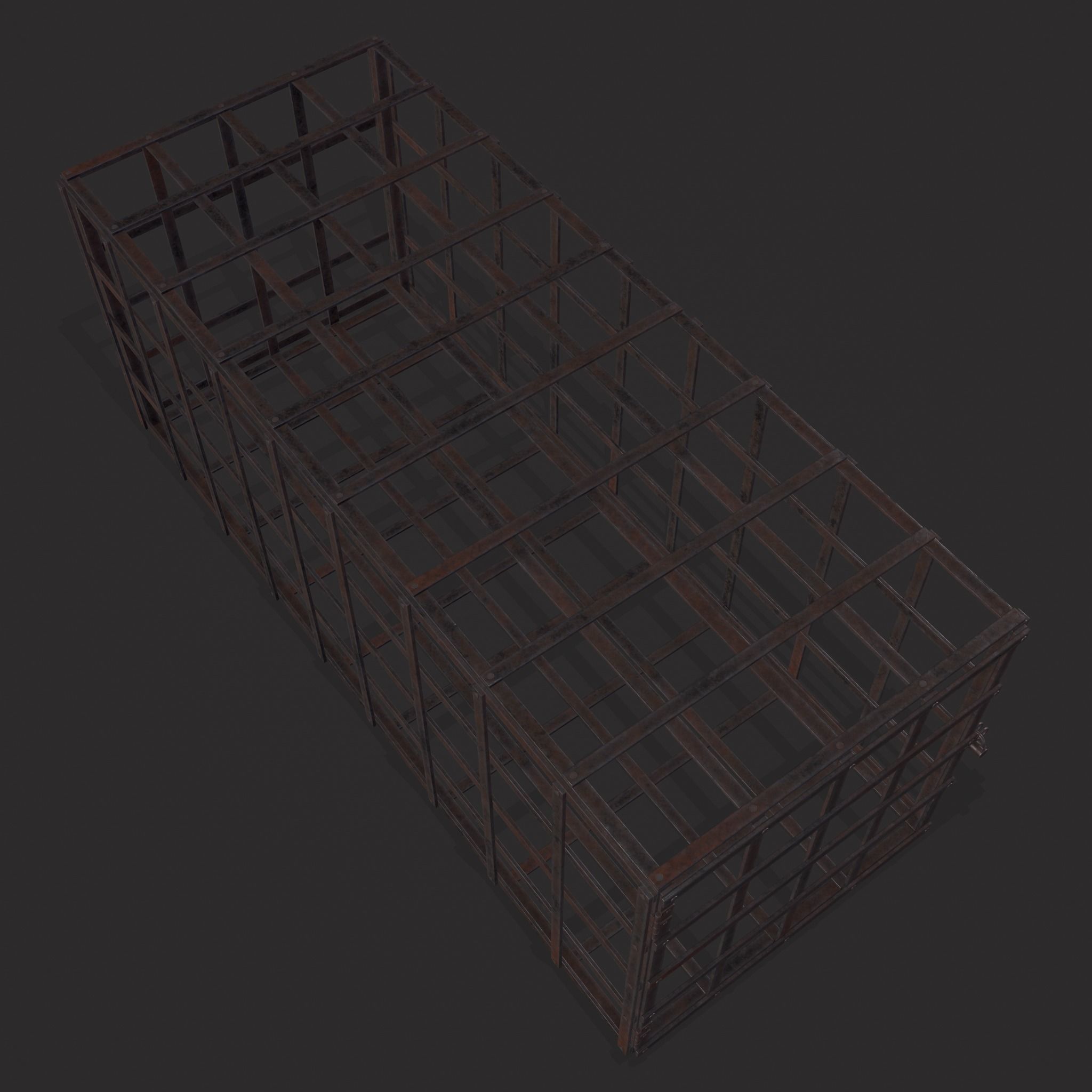 Metal Cage Low-poly 3D model_3