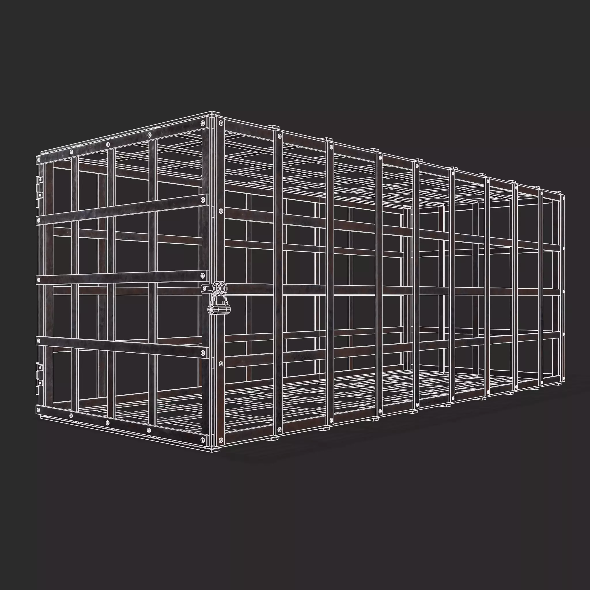 Metal Cage Low-poly 3D model