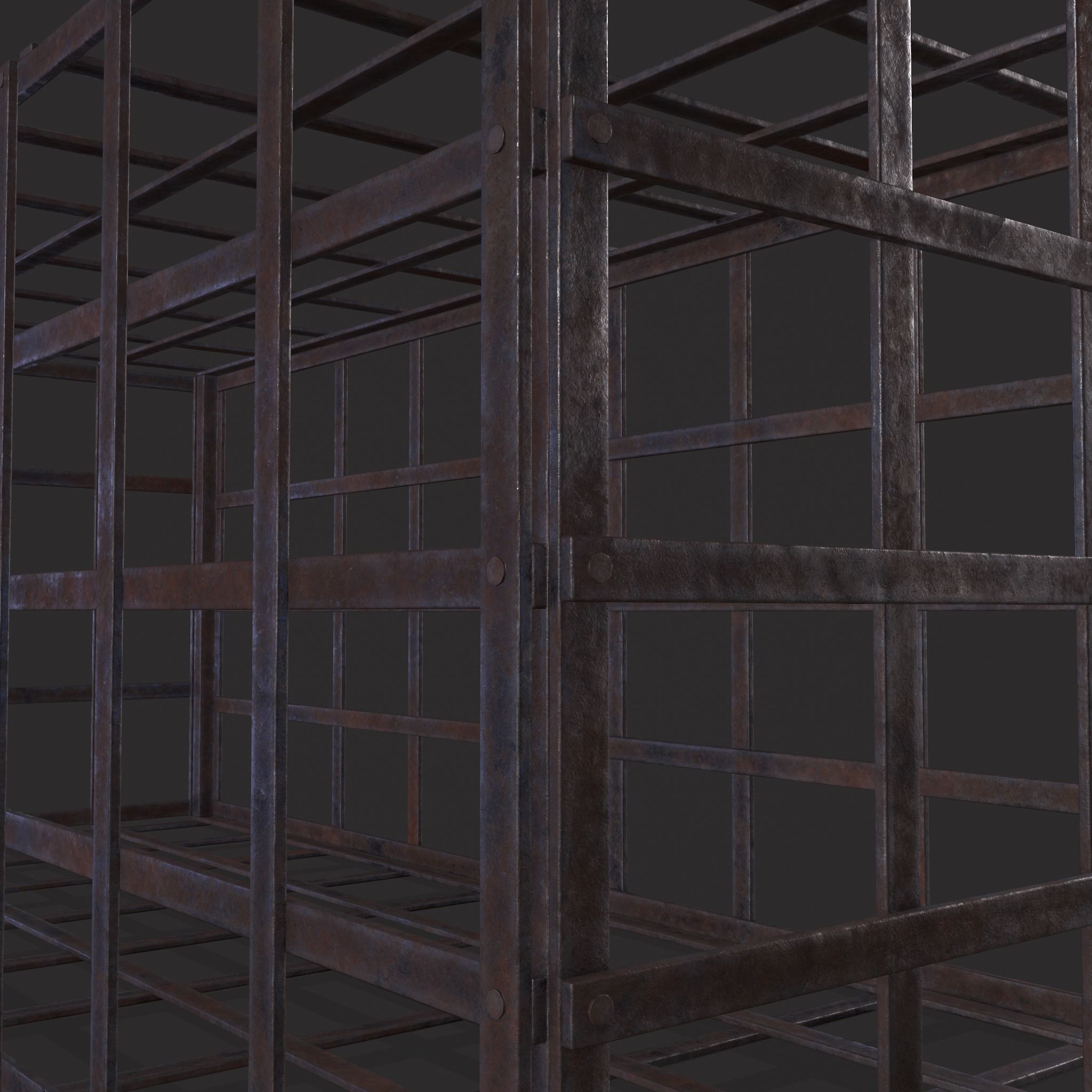 Metal Cage Low-poly 3D model_17