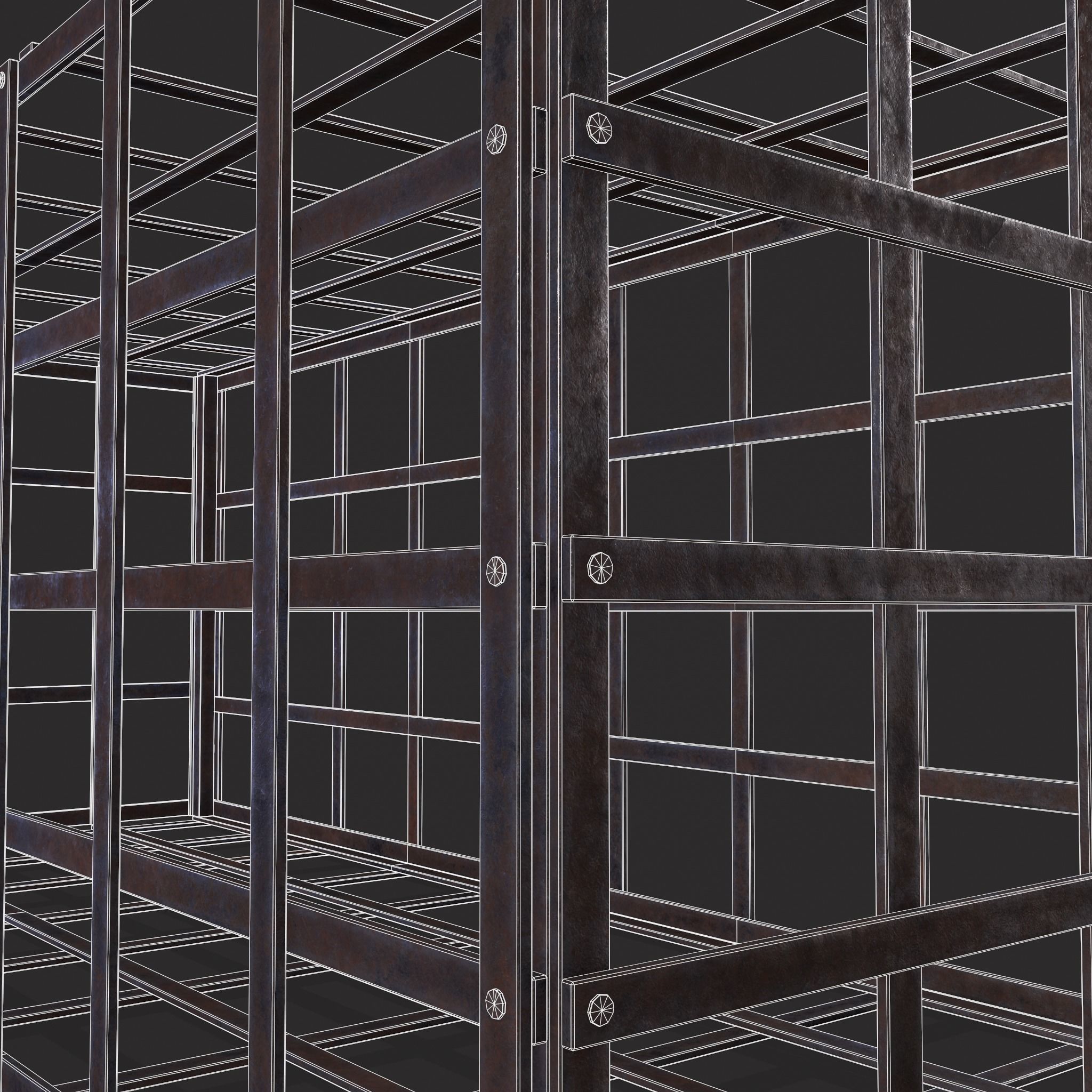 Metal Cage Low-poly 3D model_18