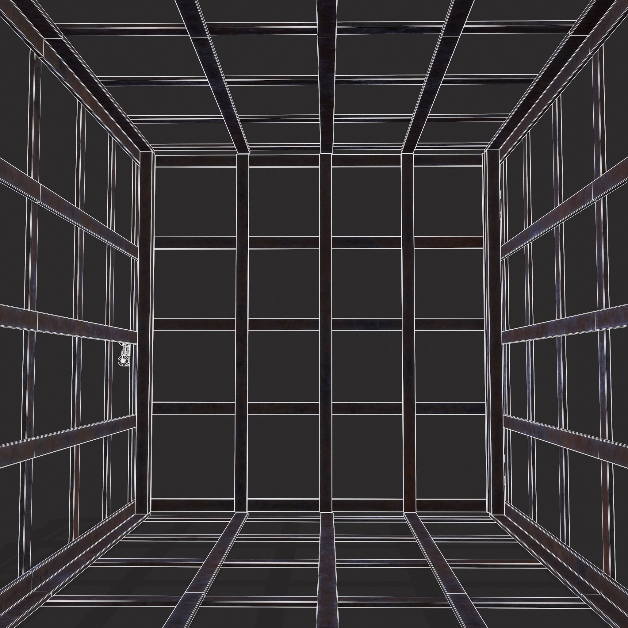 Metal Cage Low-poly 3D model_16