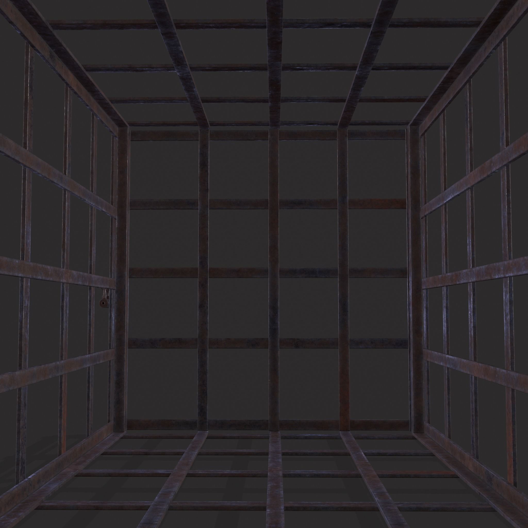 Metal Cage Low-poly 3D model_15