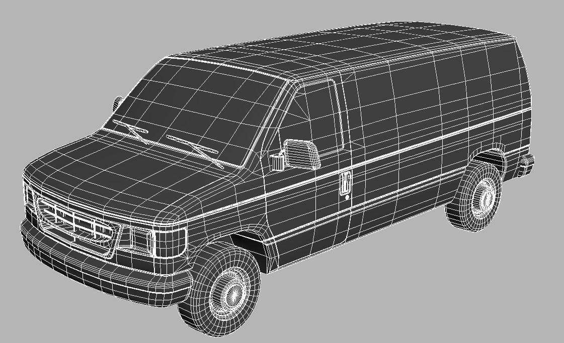 Panel Van 3D model_4