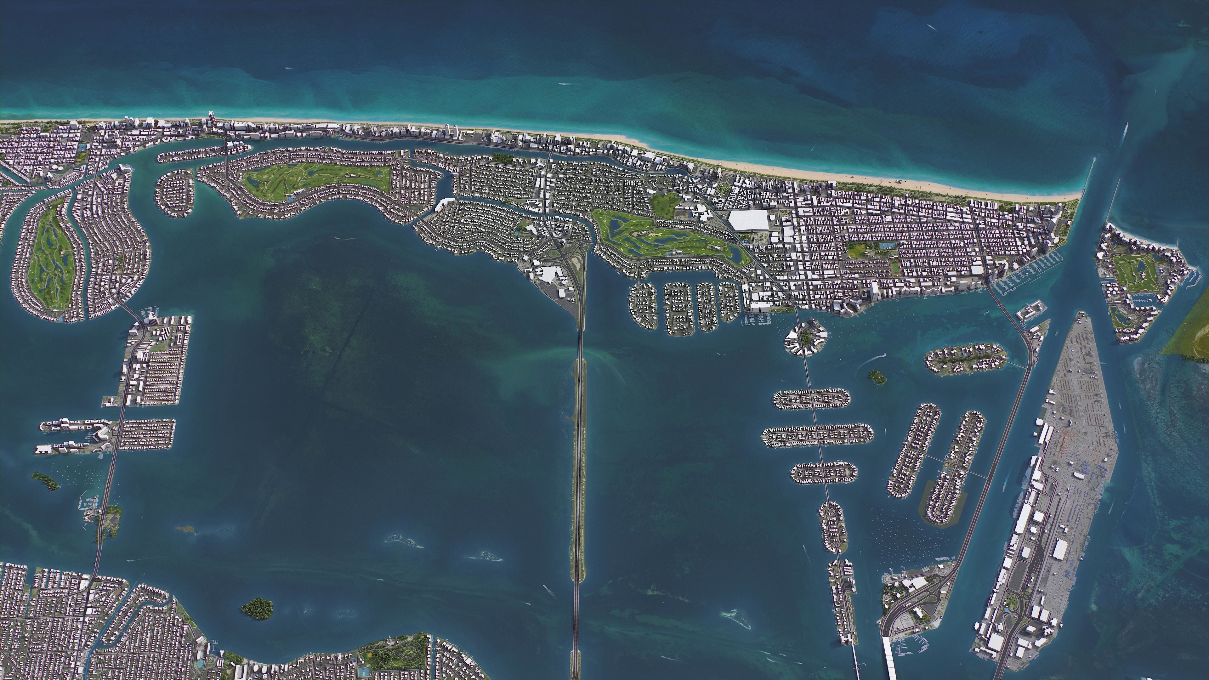 Miami Beach Low-poly 3D model_11