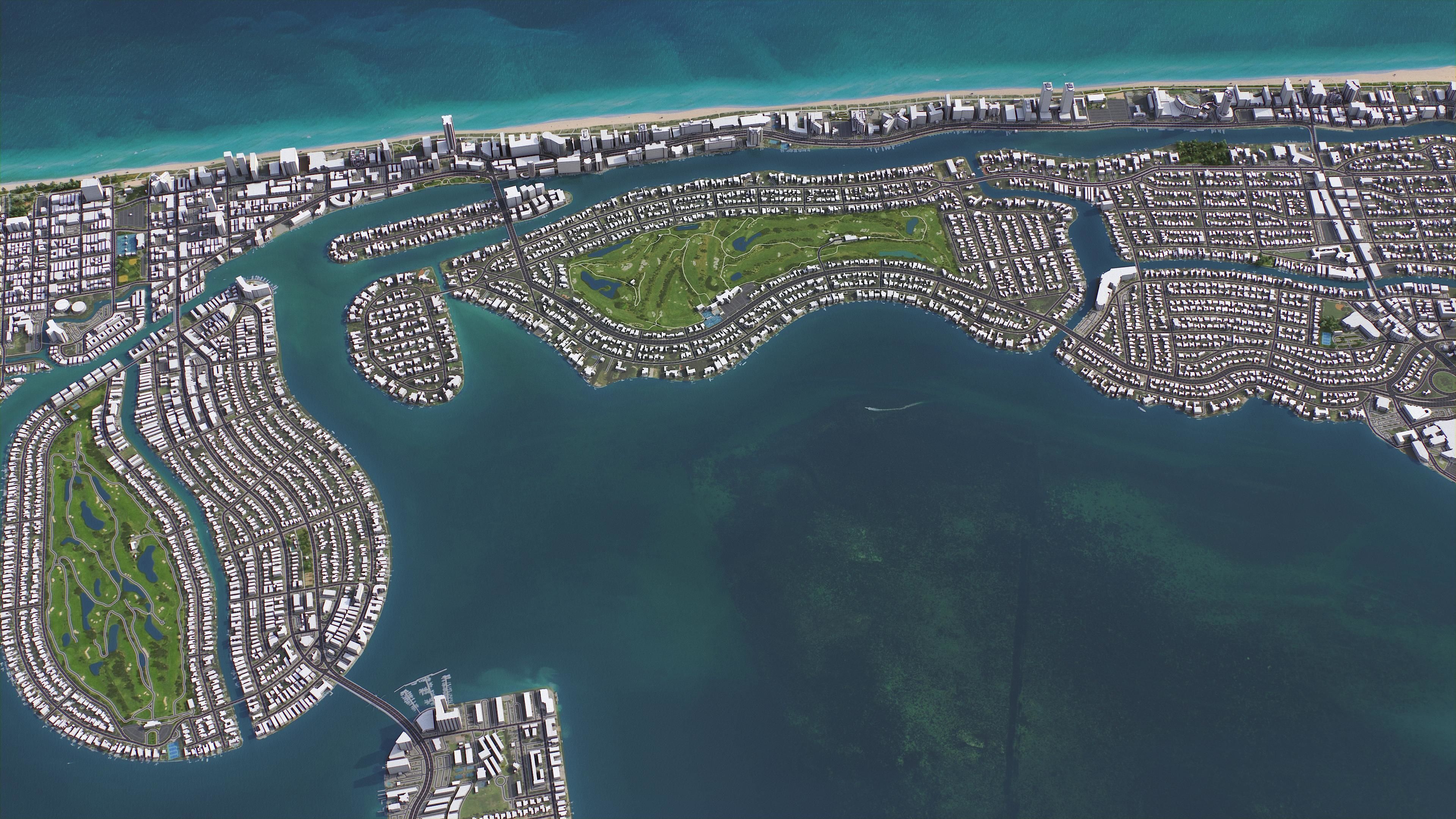 Miami Beach Low-poly 3D model_7