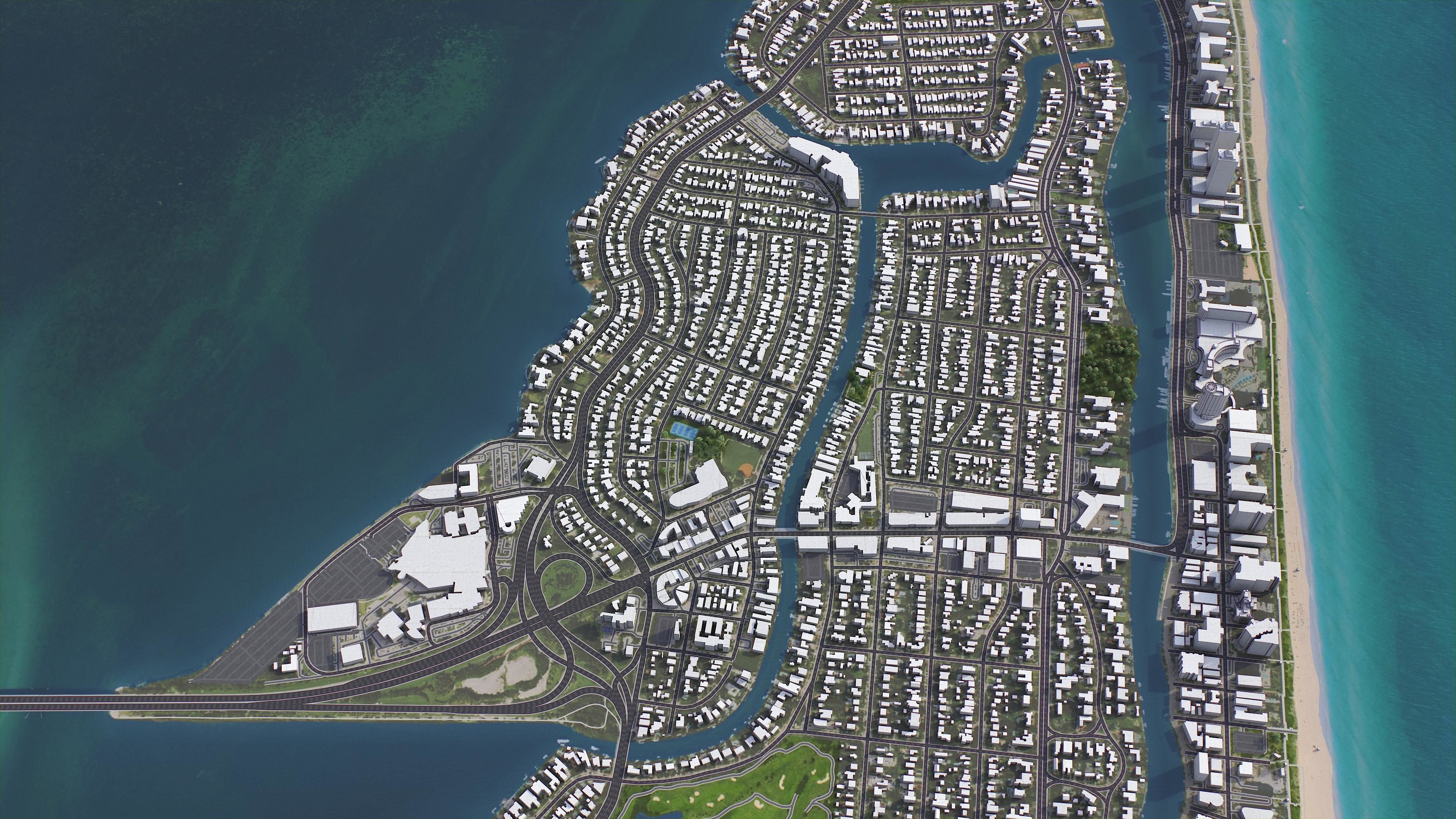 Miami Beach Low-poly 3D model_6