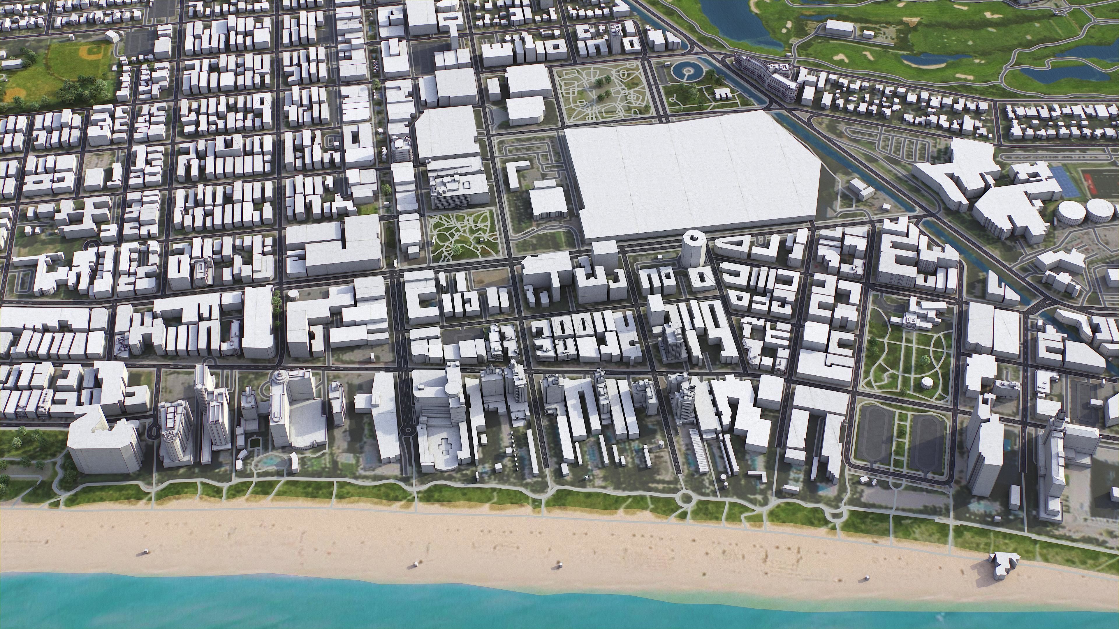 Miami Beach Low-poly 3D model_2