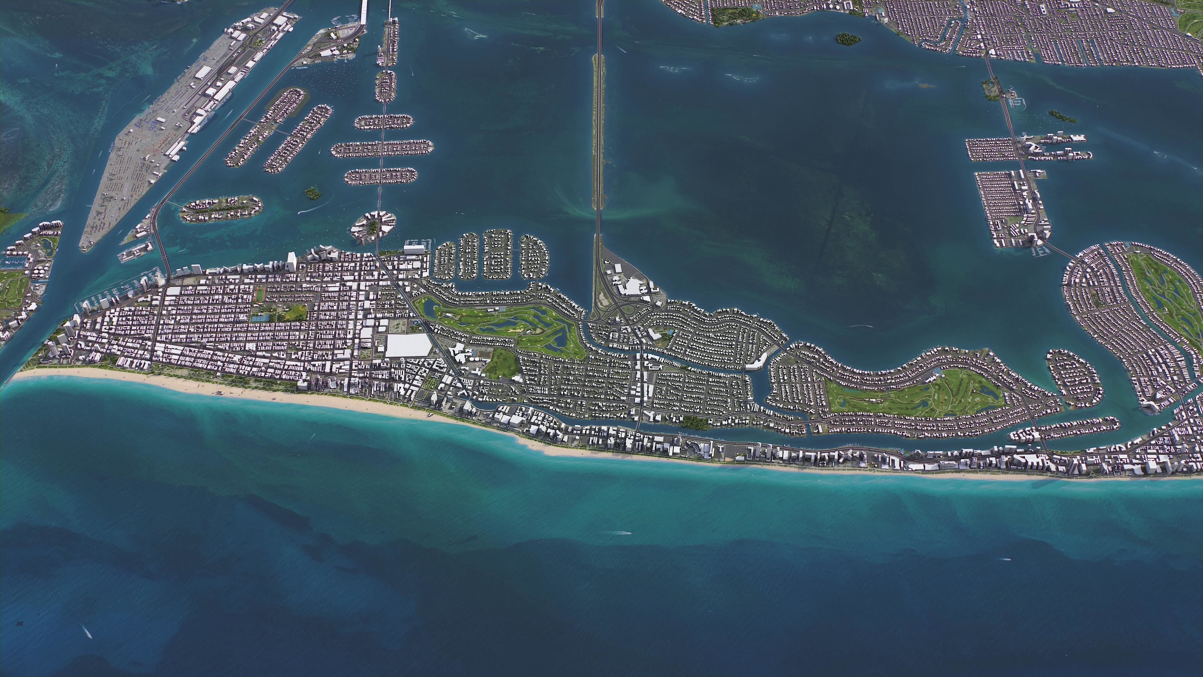 Miami Beach Low-poly 3D model_10