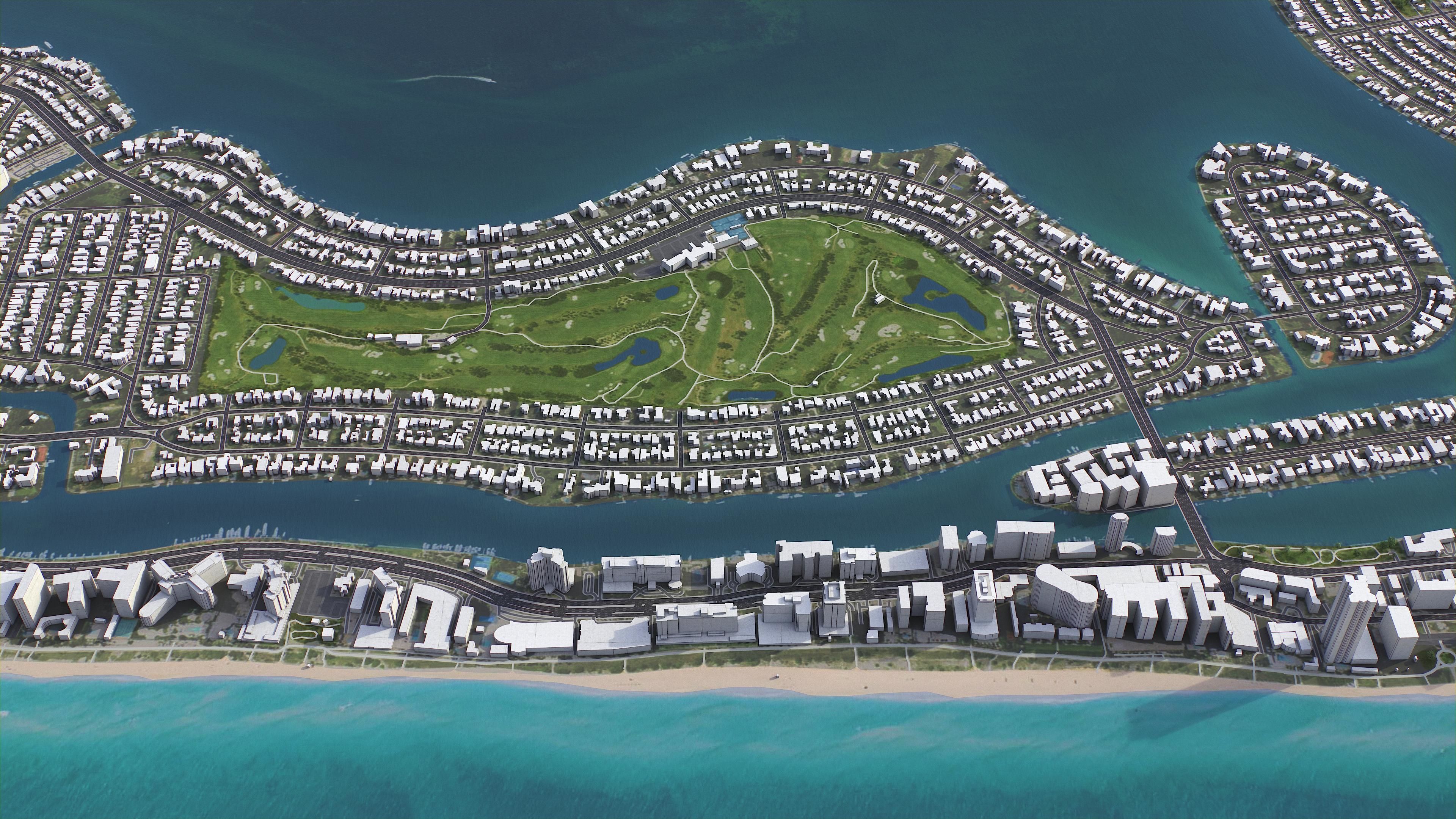 Miami Beach Low-poly 3D model_4