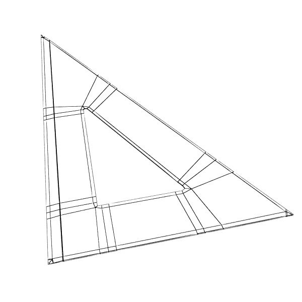4 Rulers Collection protractor on piece of paper 3D model_20