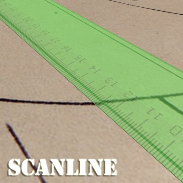 4 Rulers Collection protractor on piece of paper 3D model_29