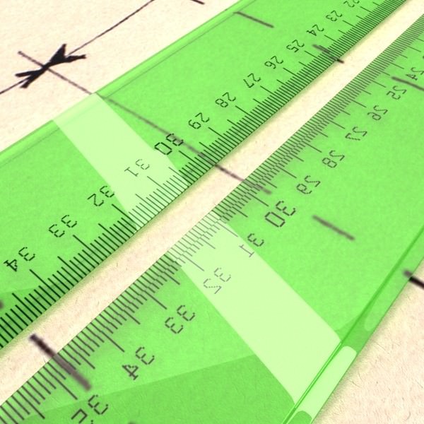 4 Rulers Collection protractor on piece of paper 3D model_28