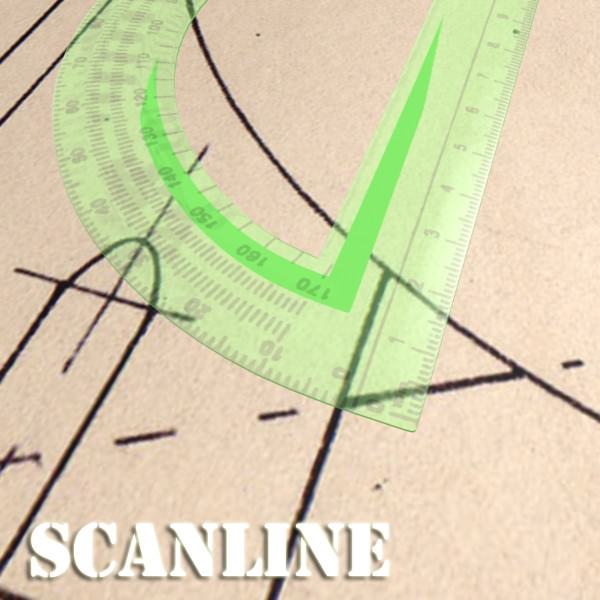 4 Rulers Collection protractor on piece of paper 3D model_38