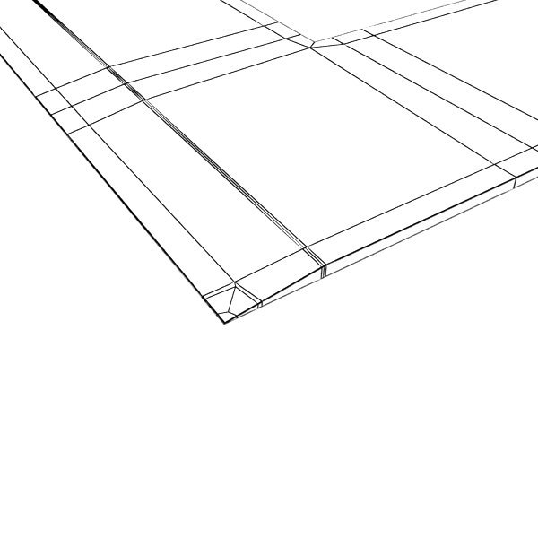 4 Rulers Collection protractor on piece of paper 3D model_10