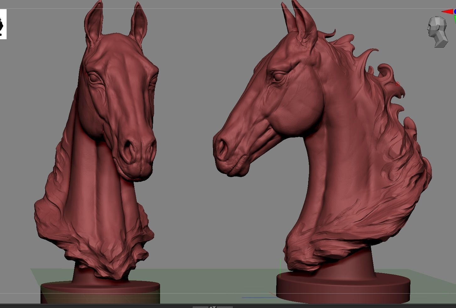 Horse Bust 3D print model_7