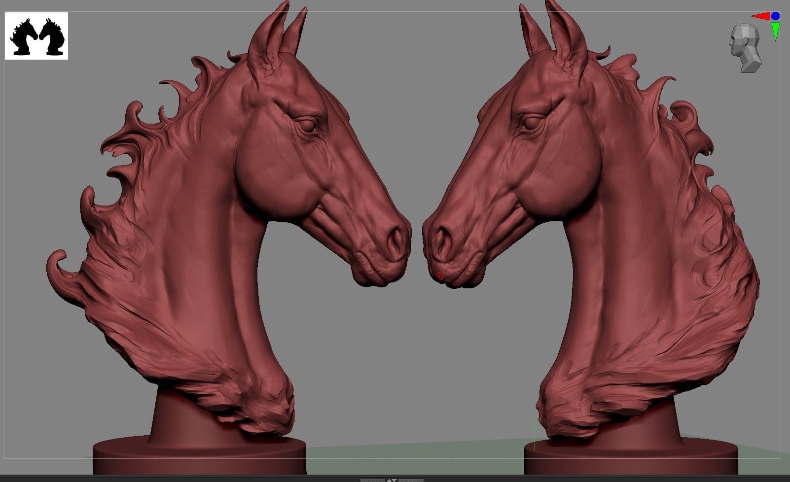 Horse Bust 3D print model_8