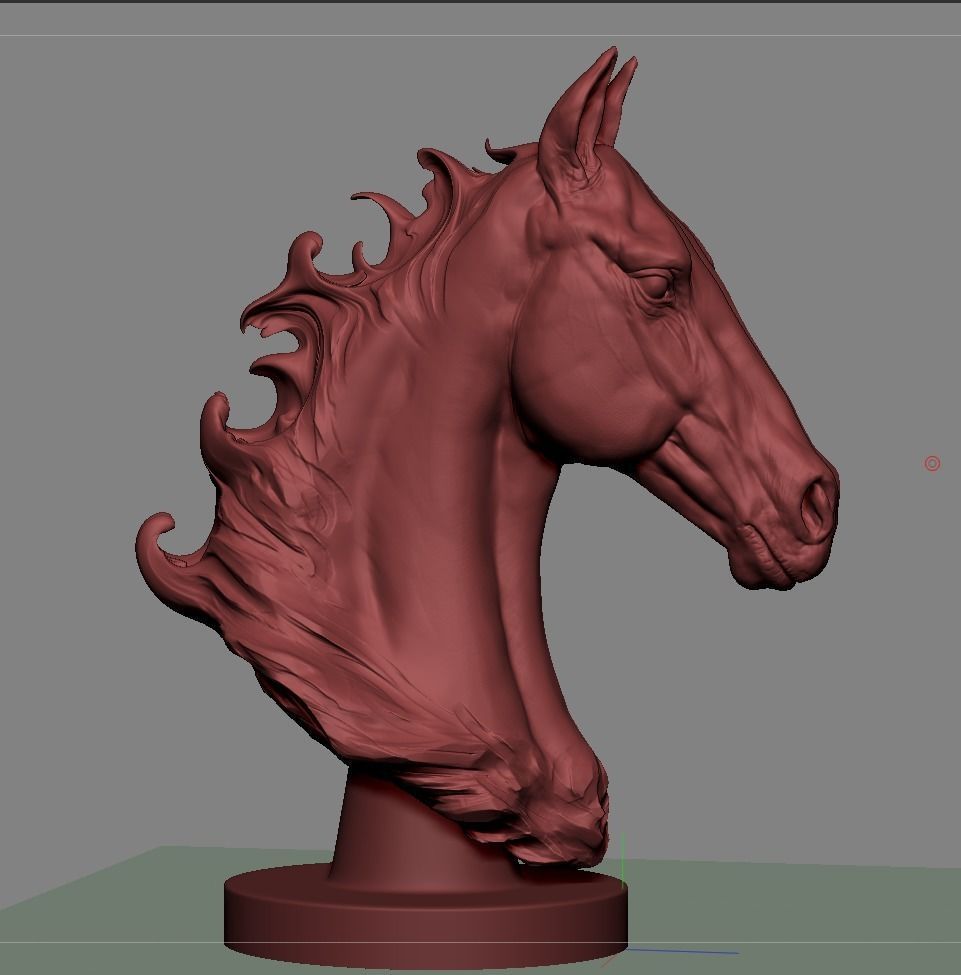 Horse Bust 3D print model_6