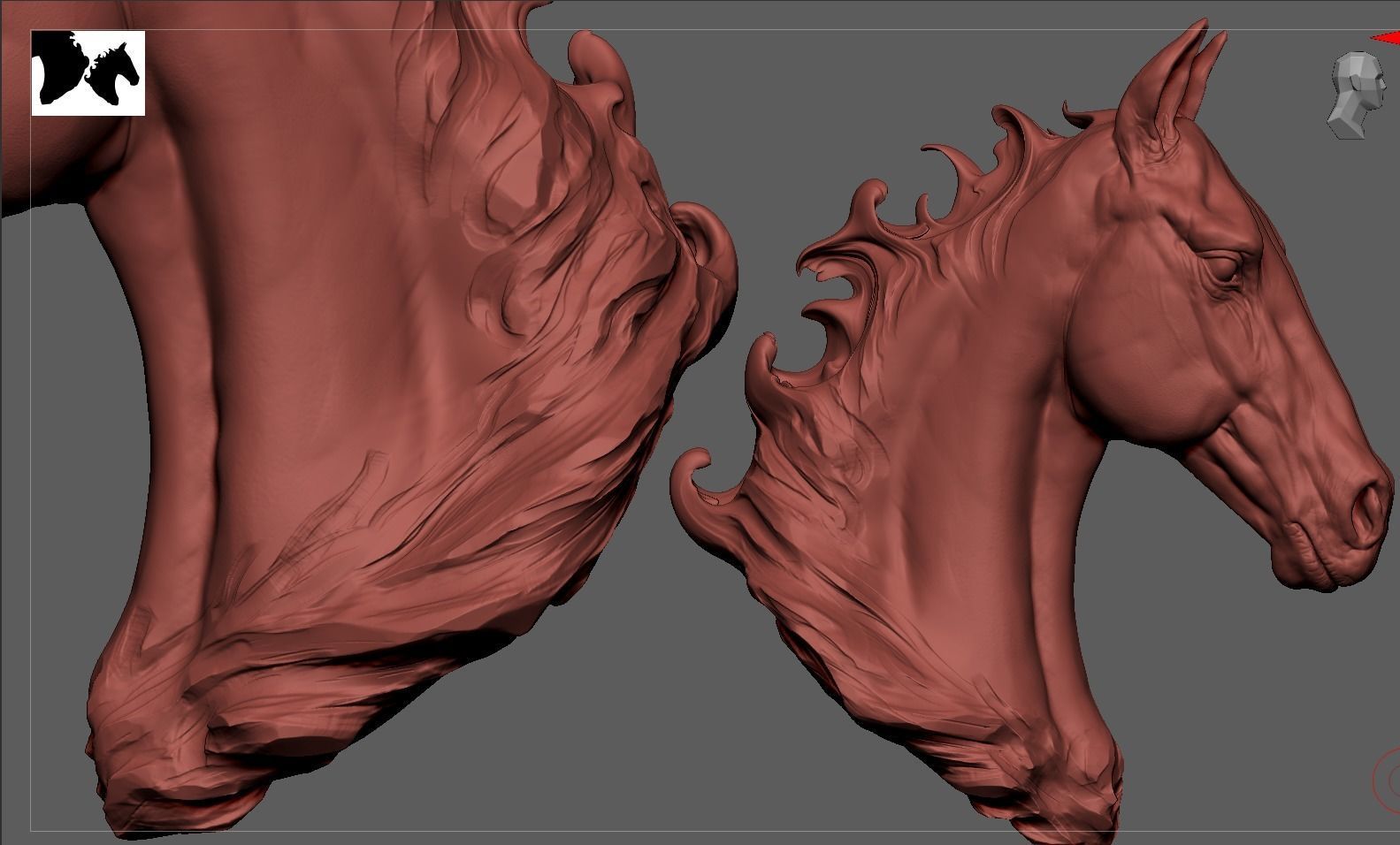 Horse Bust 3D print model_9