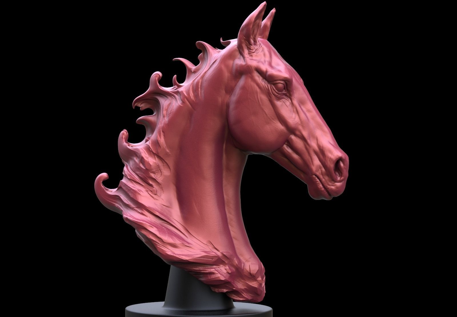 Horse Bust 3D print model_1