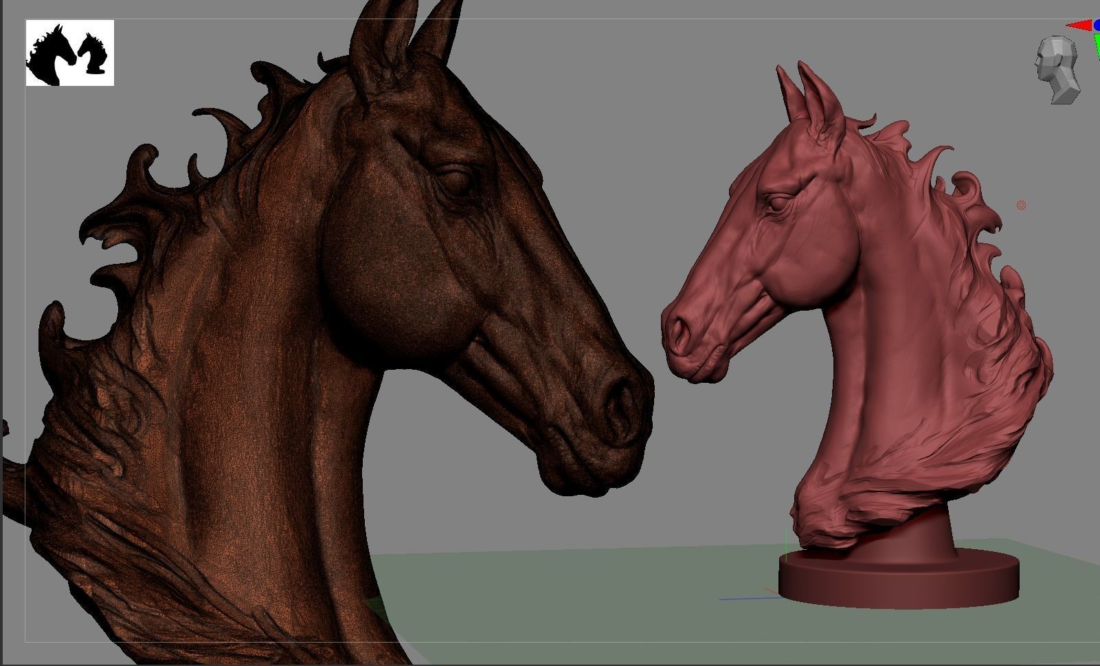 Horse Bust 3D print model_10