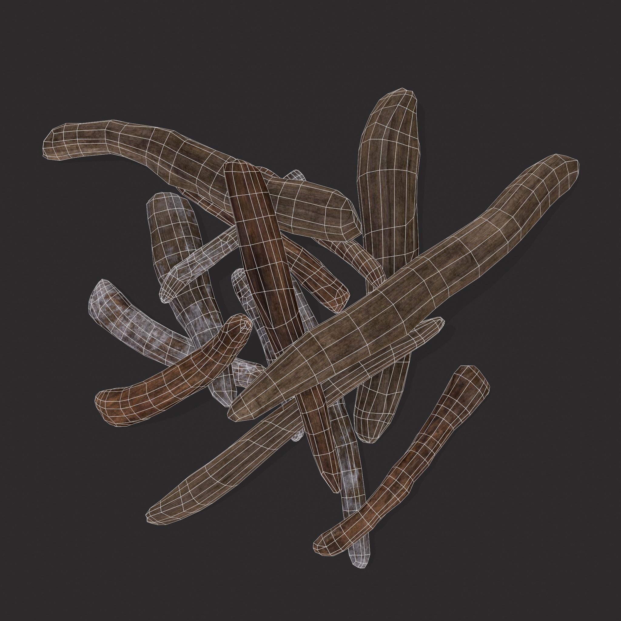 Driftwood  Low-poly 3D model_4