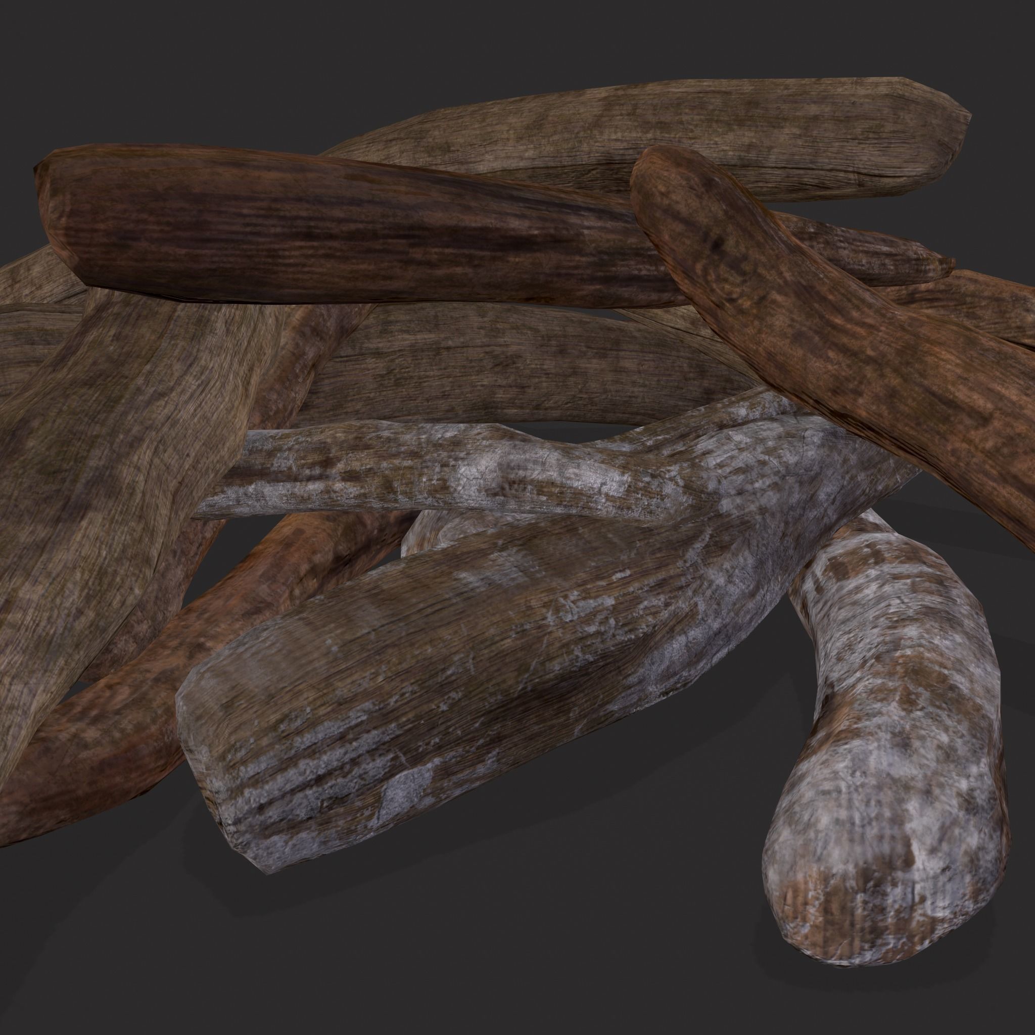 Driftwood  Low-poly 3D model_9