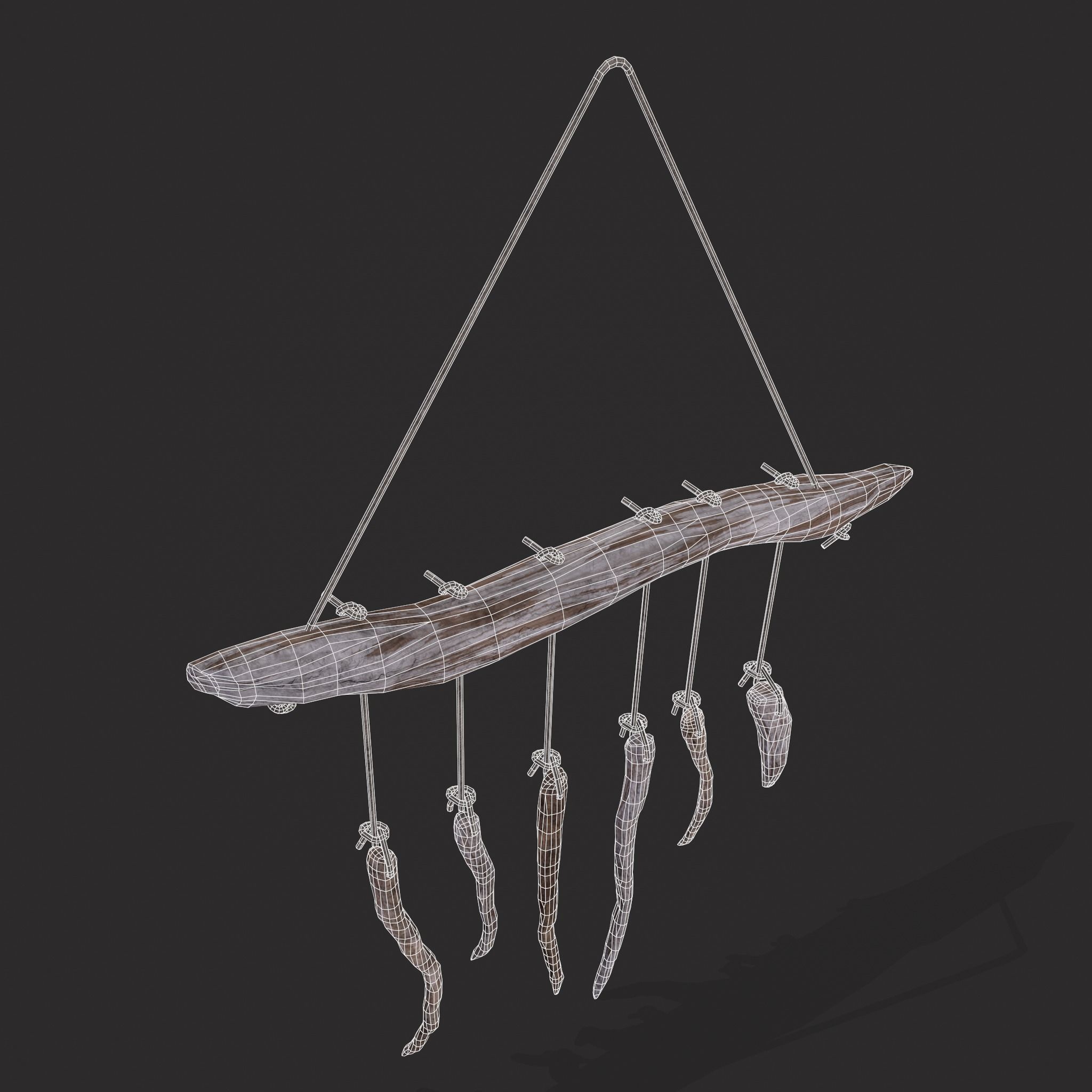 Drift Wood Ornament Low-poly 3D model_4