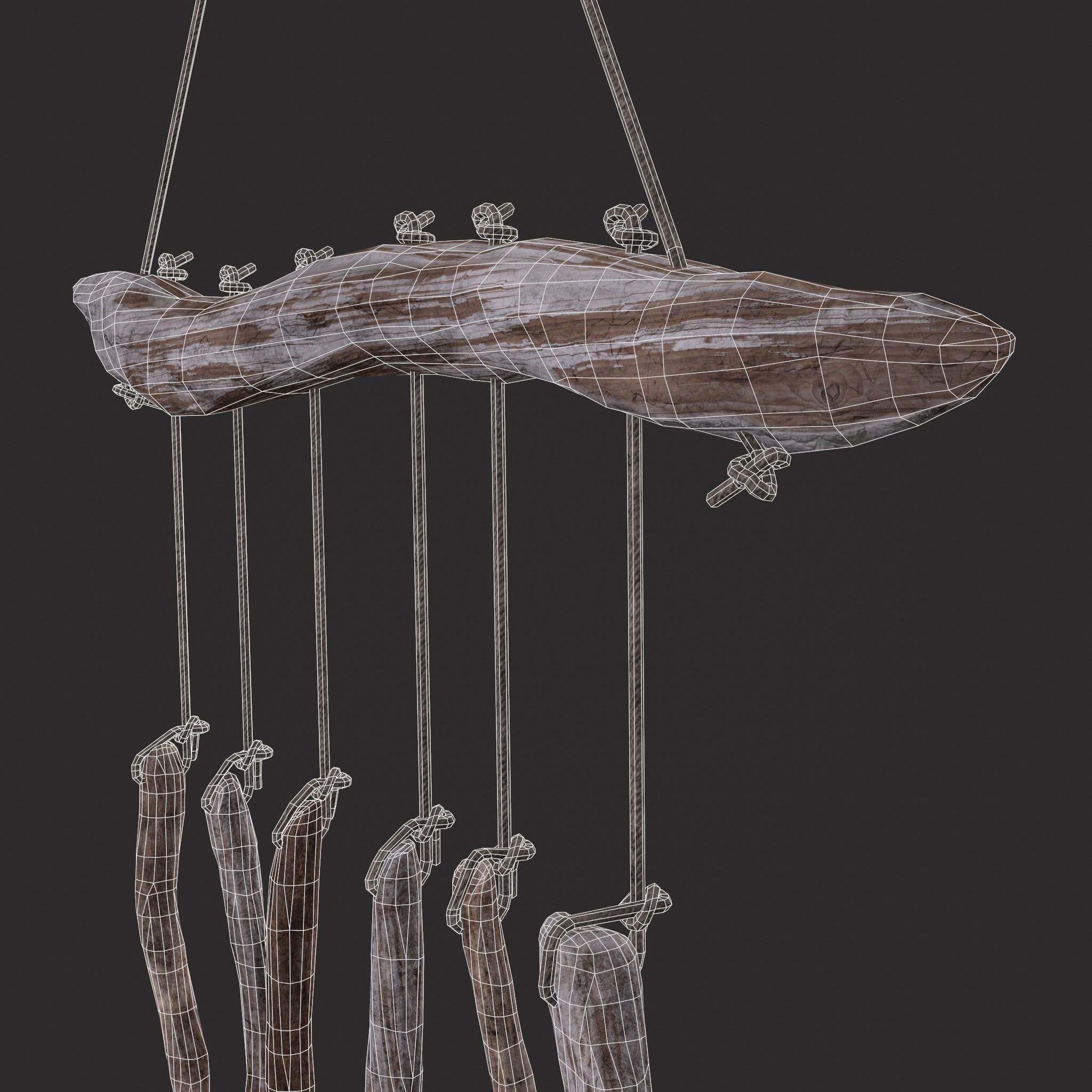 Drift Wood Ornament Low-poly 3D model_6