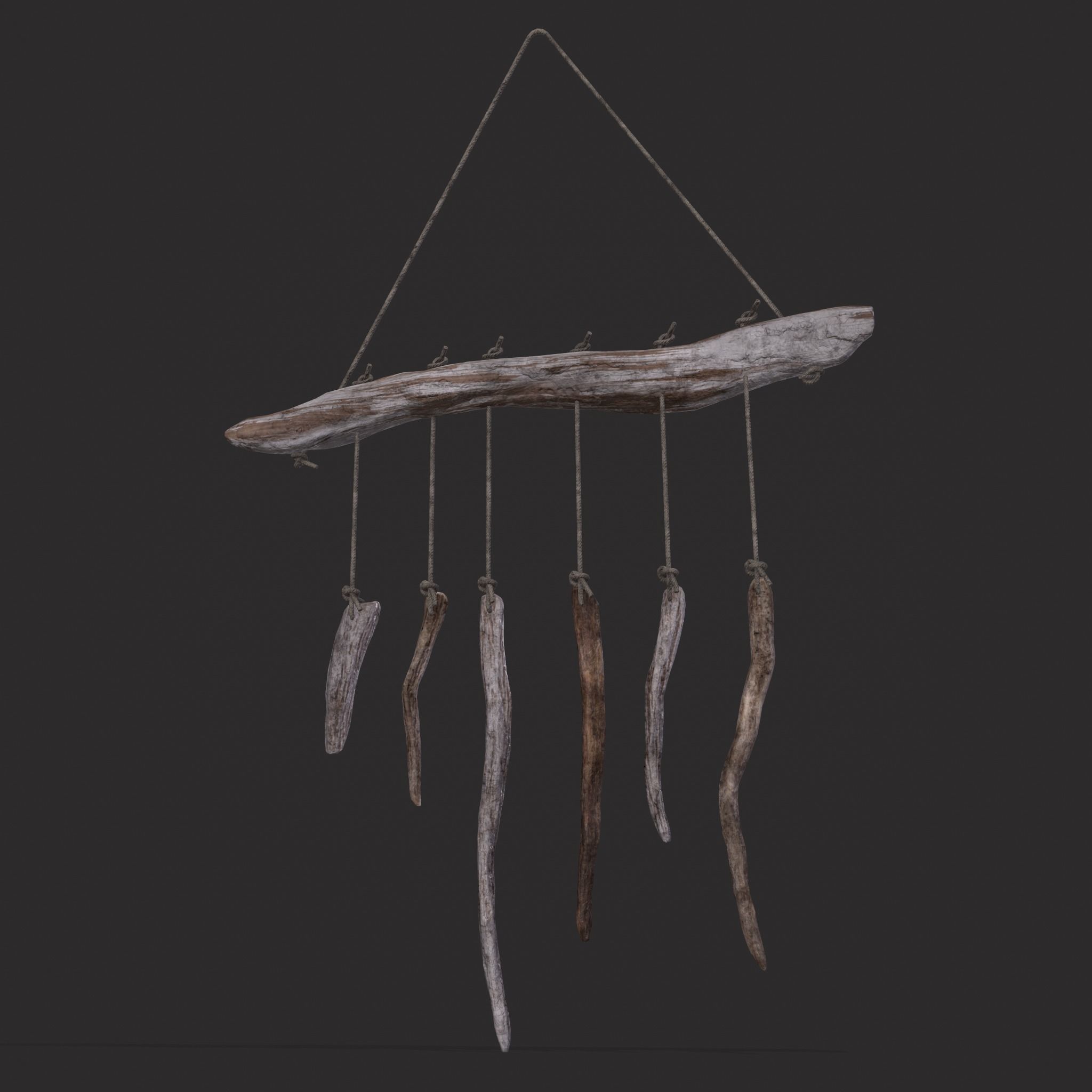 Drift Wood Ornament Low-poly 3D model_9