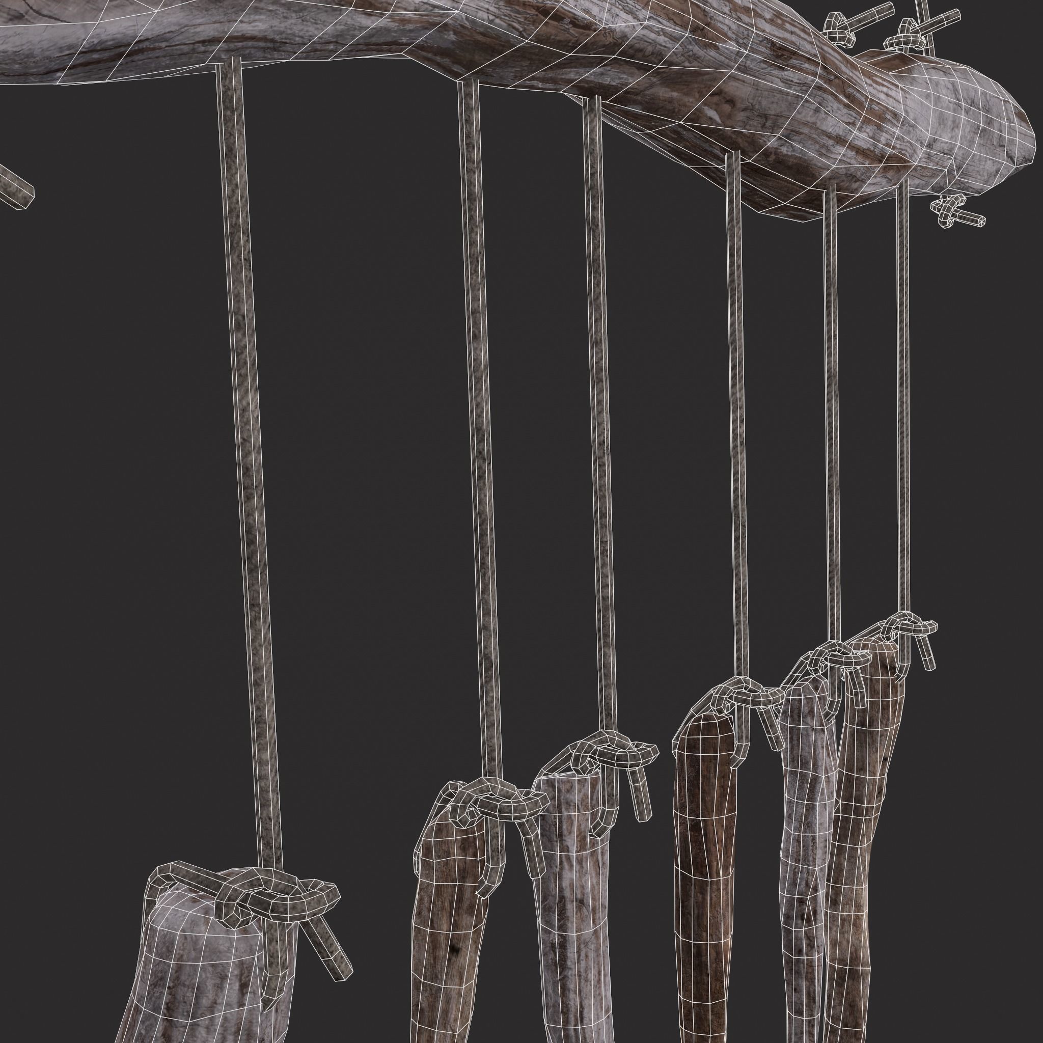 Drift Wood Ornament Low-poly 3D model_16