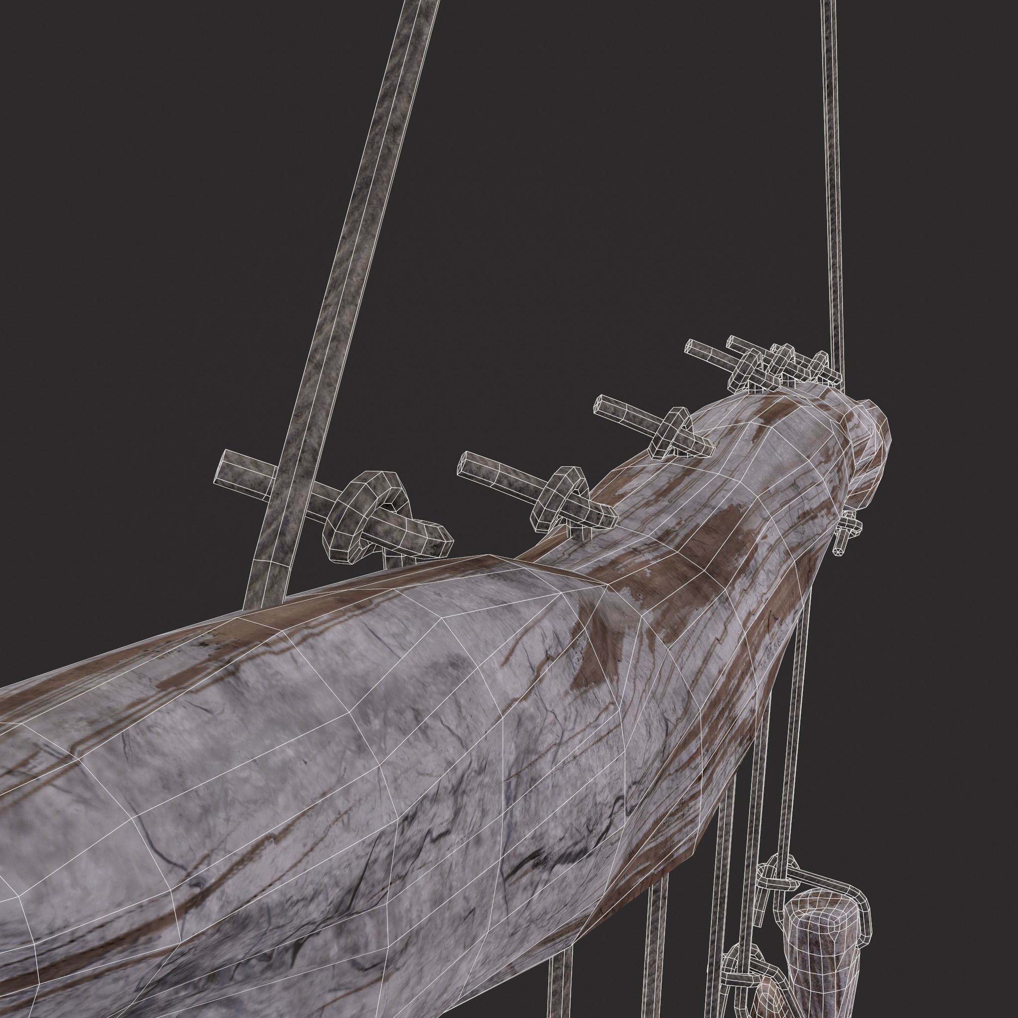 Drift Wood Ornament Low-poly 3D model_14