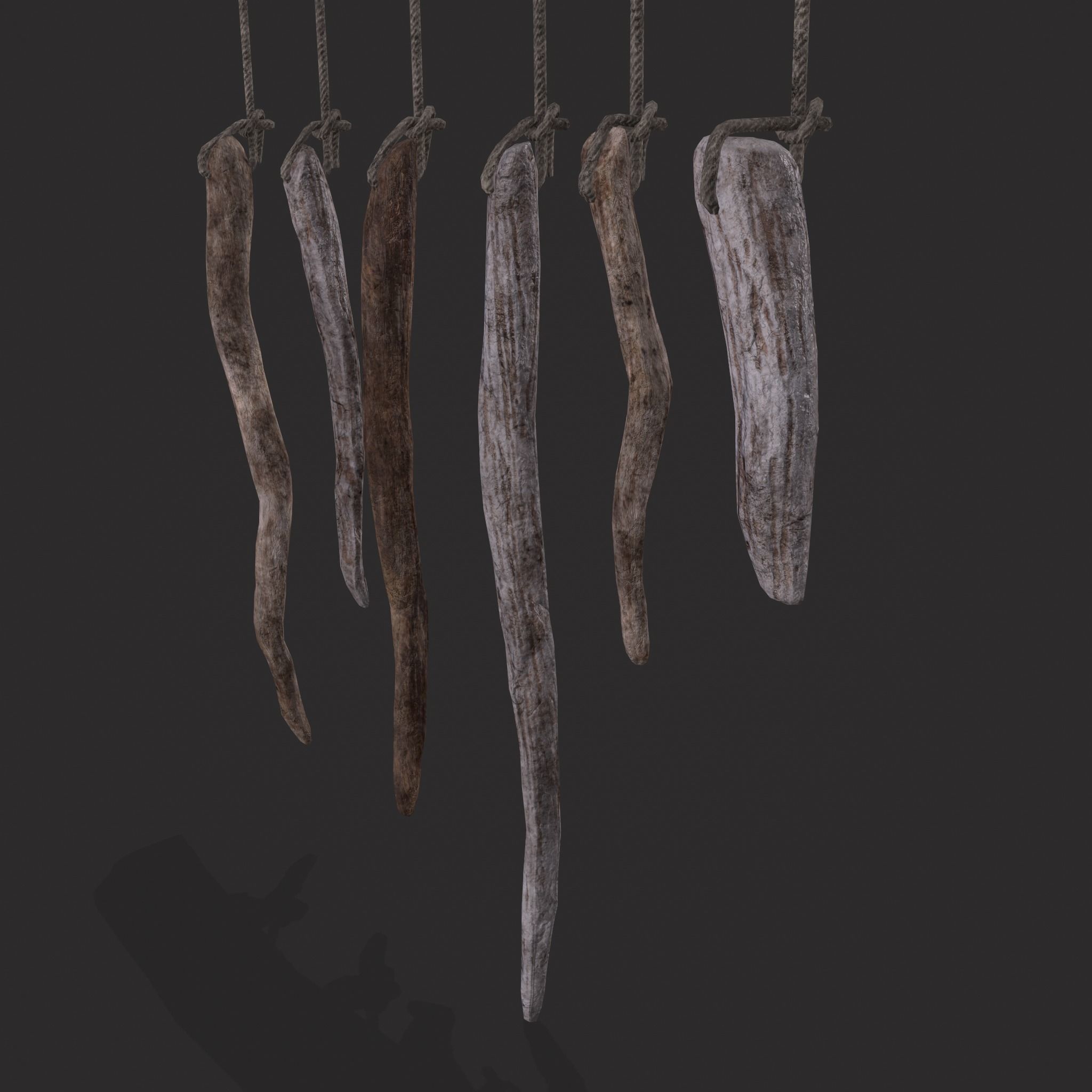 Drift Wood Ornament Low-poly 3D model_7