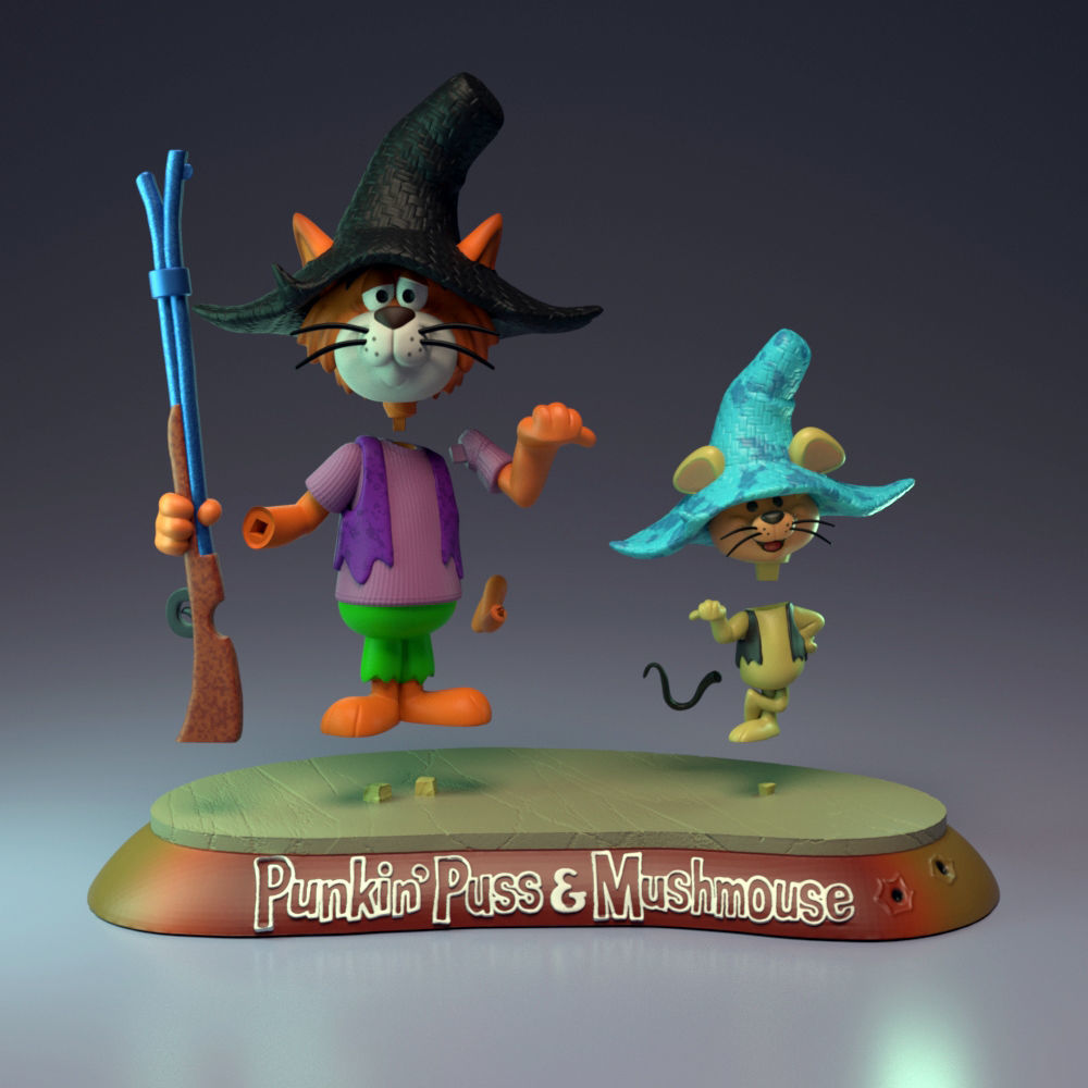 Punkin Puss and Mushmouse 3D print model_5