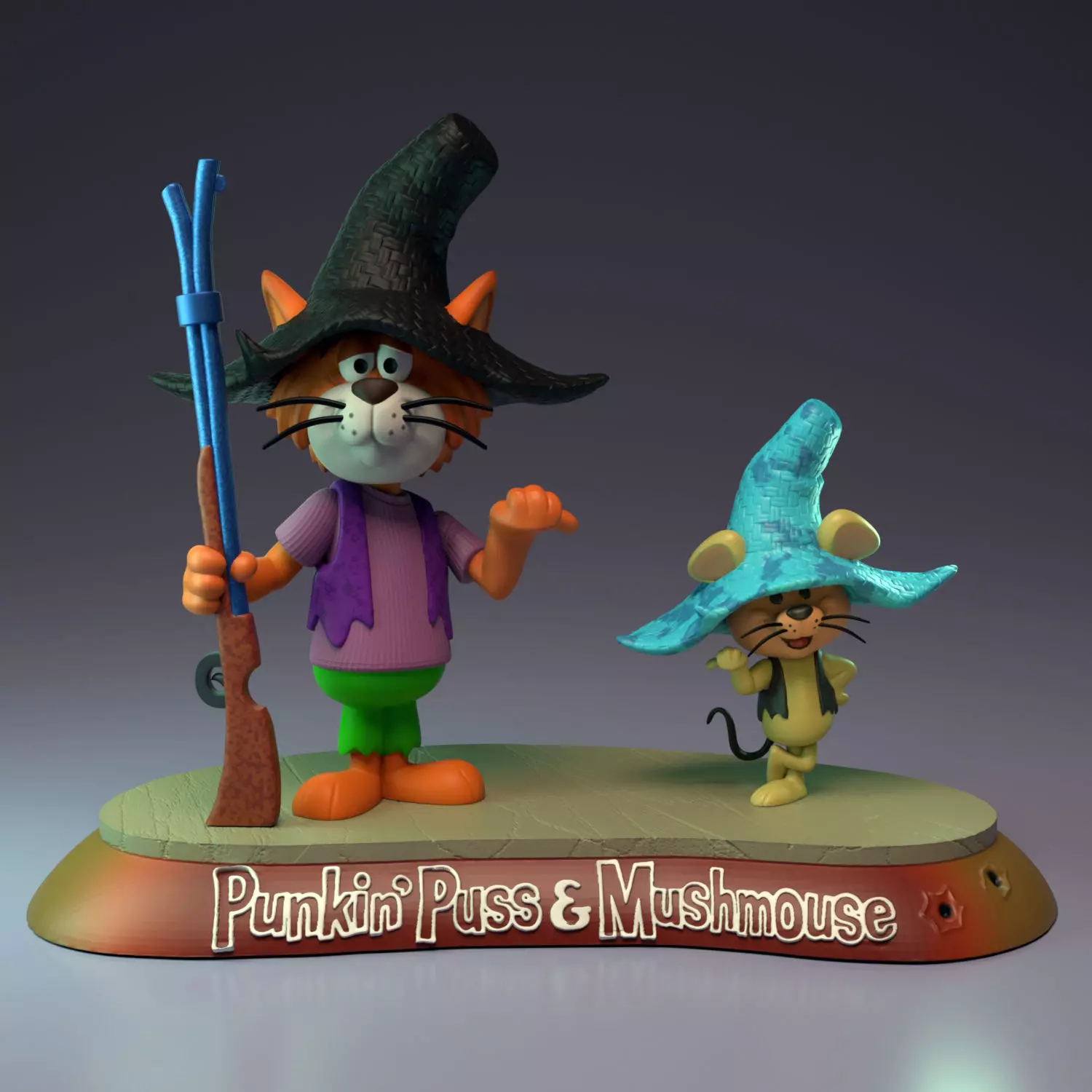 Punkin Puss and Mushmouse 3D print model_0