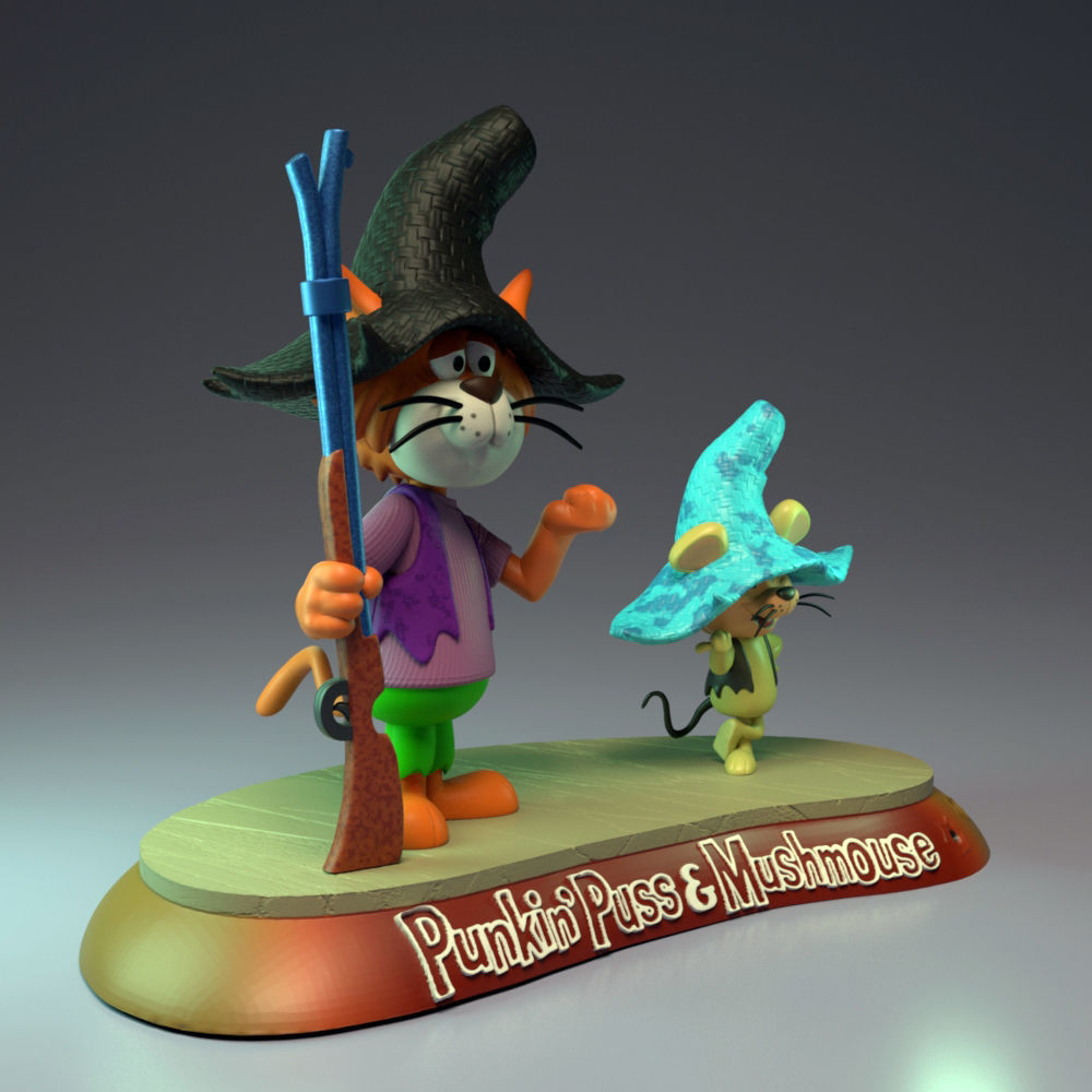 Punkin Puss and Mushmouse 3D print model_1
